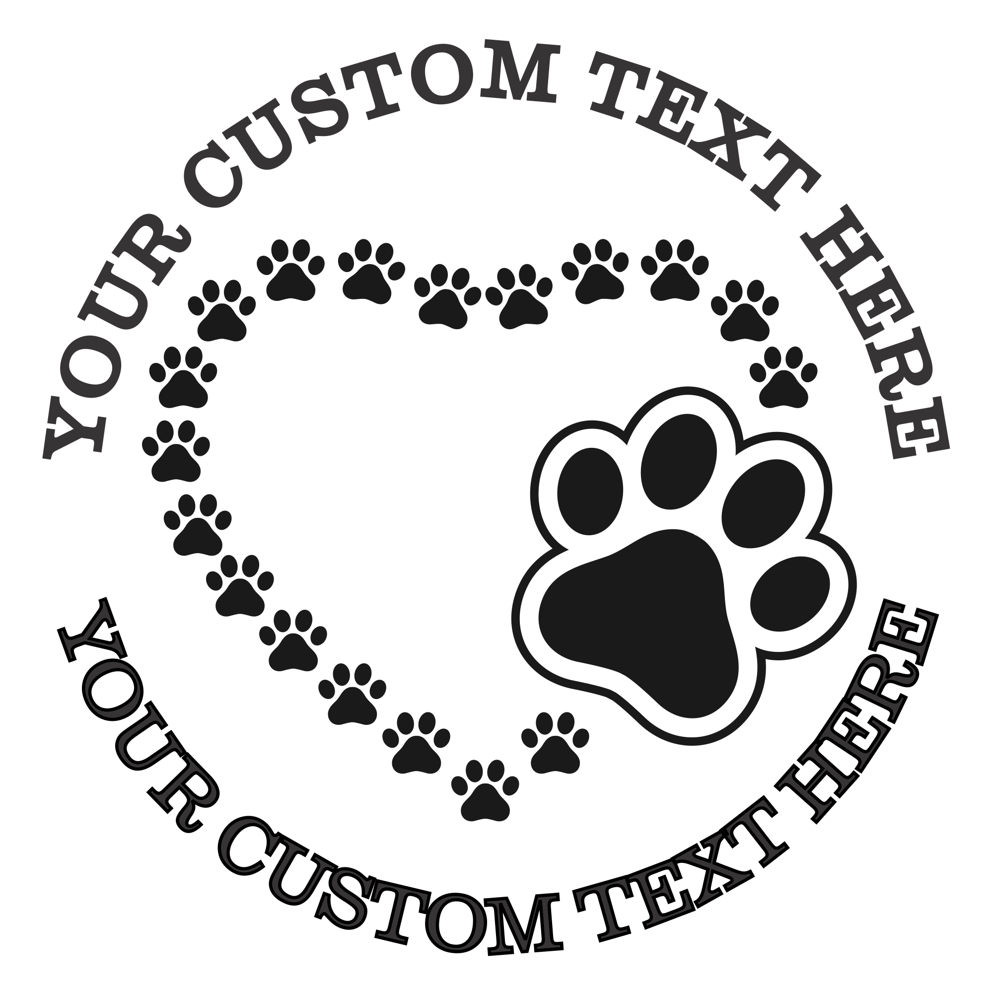 Dog Paw Heart Custom Self Inking Rubber Stamp. Perfect When Used As a Return Address Stamp (SH-76354)