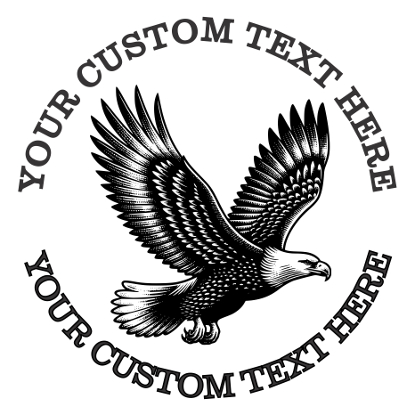 American Bold Eagle Custom Self Inking Rubber Stamp. Perfect When Used As a Return Address Stamp (SH-76355)