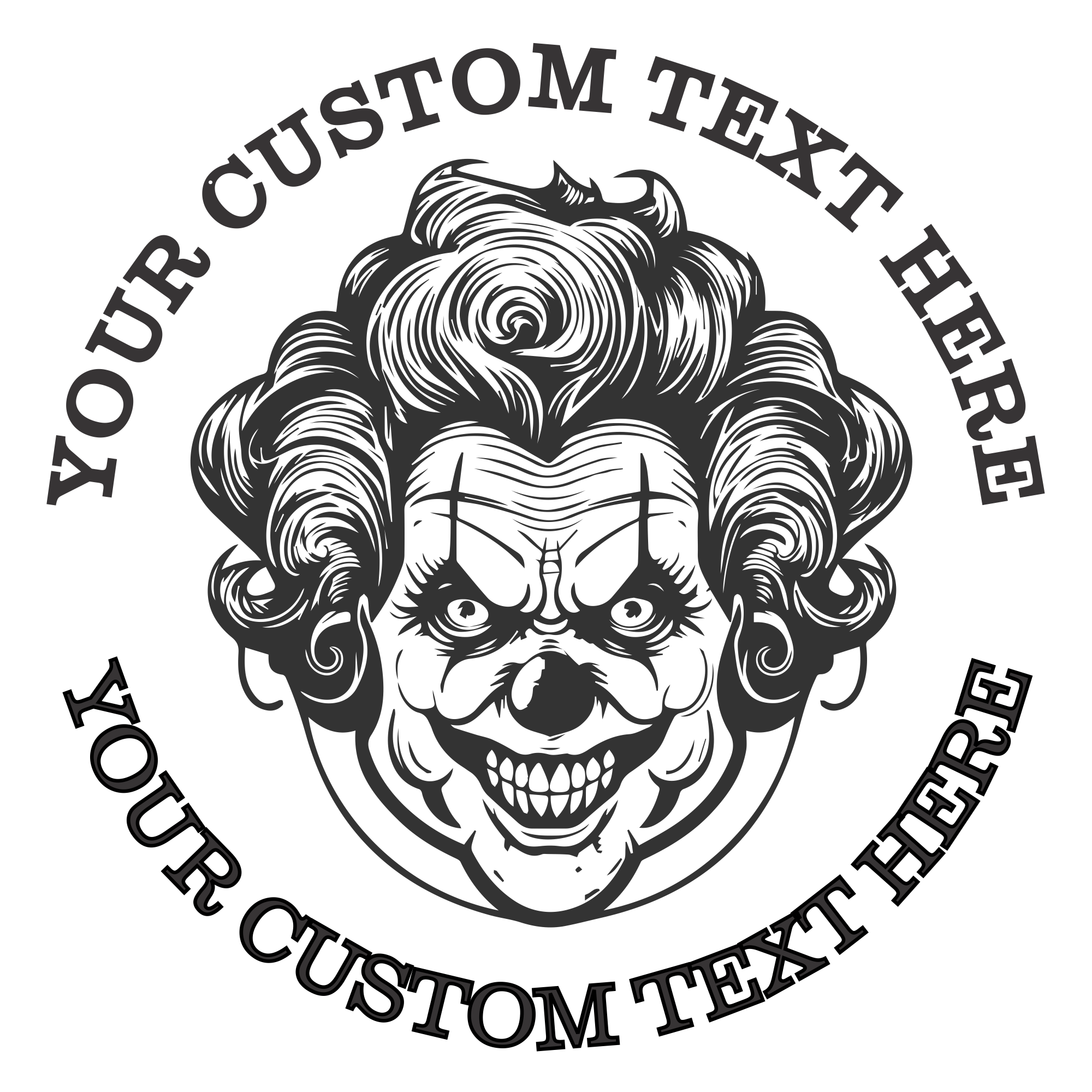 Evil Clown Custom Self Inking Rubber Stamp. Perfect When Used As a Return Address Stamp (SH-76357)