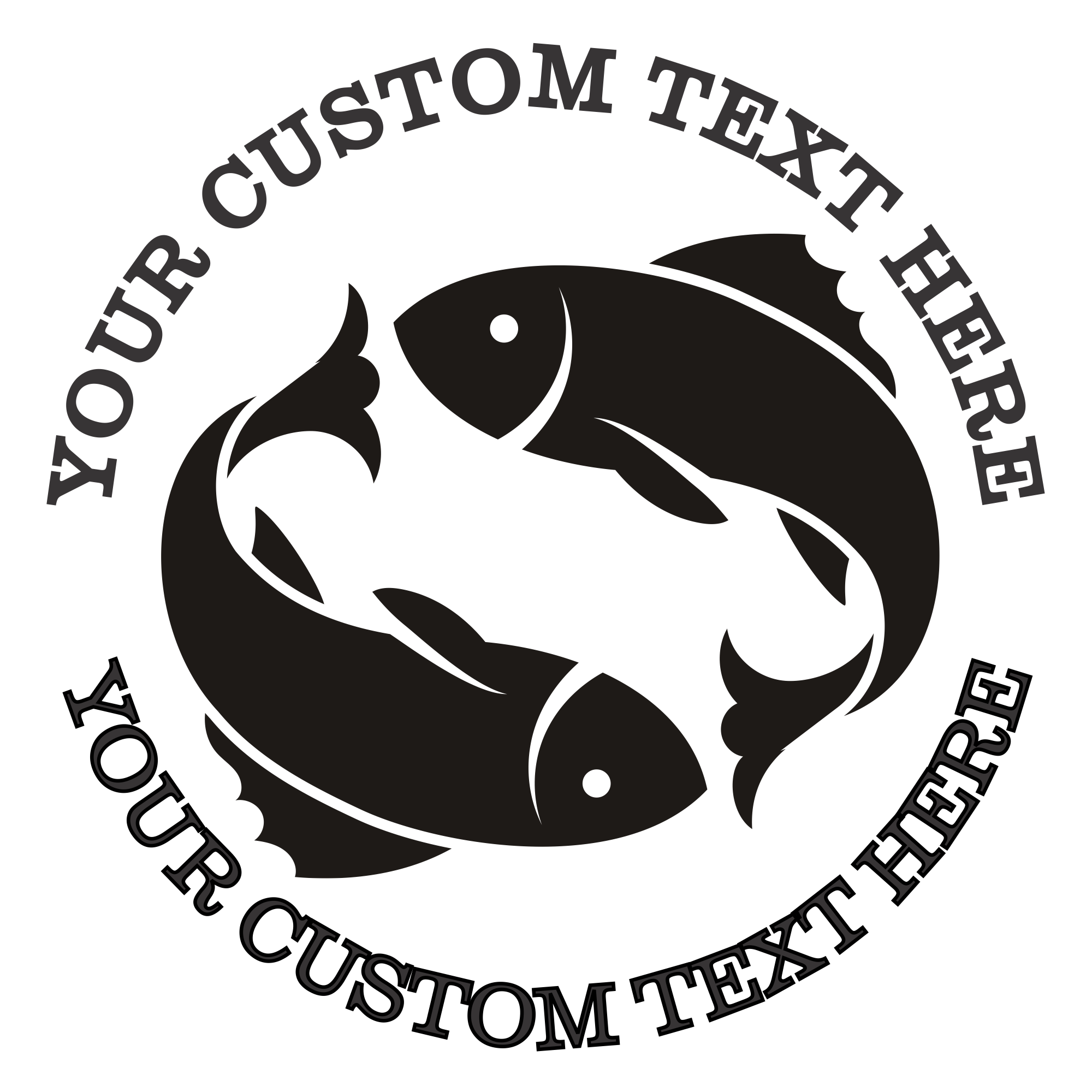 Pisces Zodiac Sign Custom Self Inking Rubber Stamp. Perfect When Used As a Return Address Stamp (SH-76365)