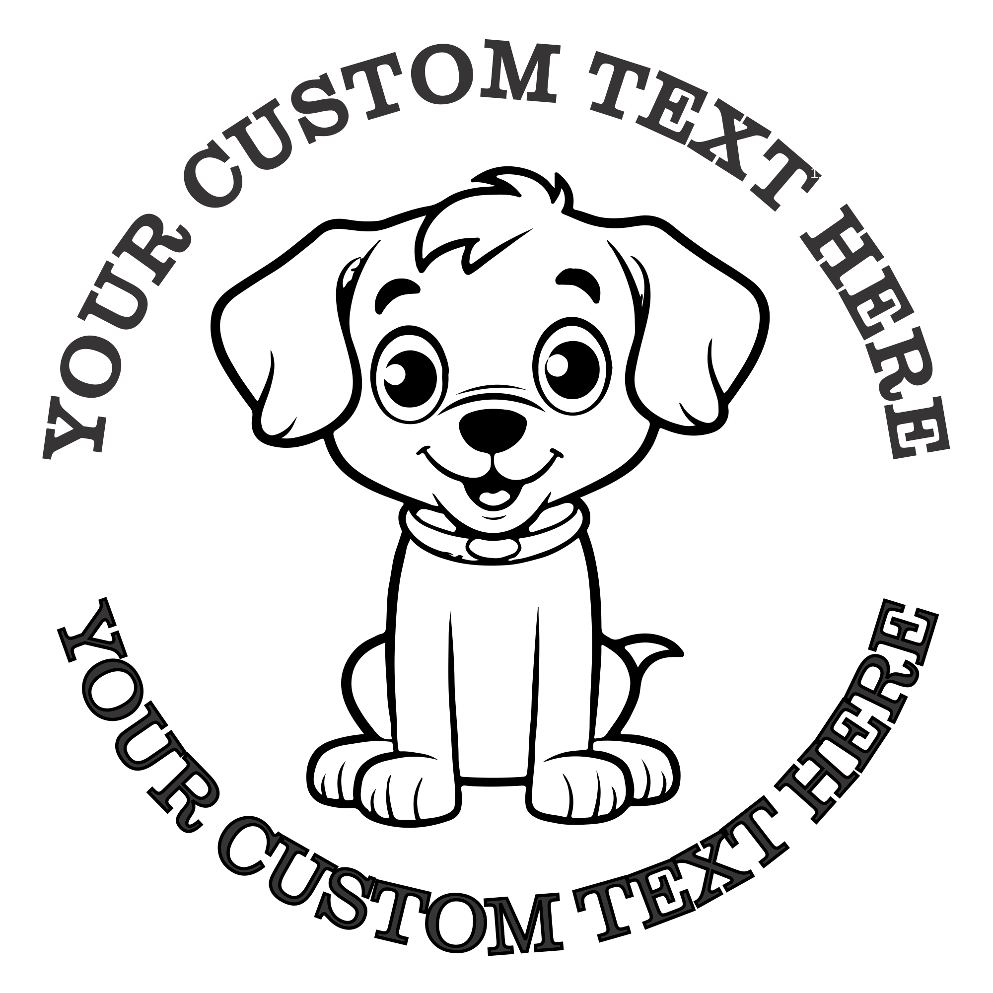 Cute Puppy Dog Custom Slef Inking Rubber Stamp. Personalized Teacher Address Stamp with Lines of Text (SH-76367)