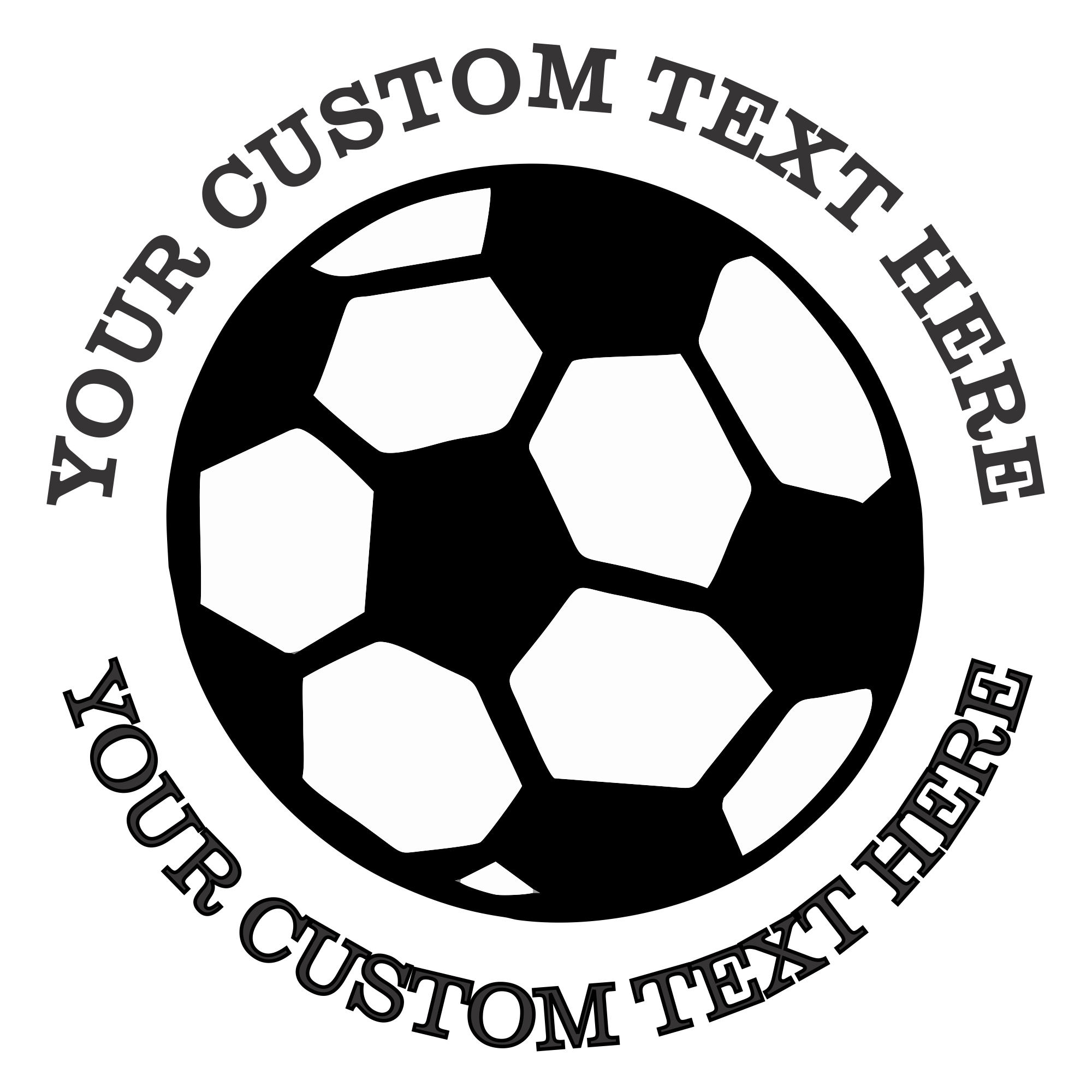 Soccer Sport Custom Self Inking Rubber Stamp. Perfect When Used As a Return Address Stamp (SH-76371)