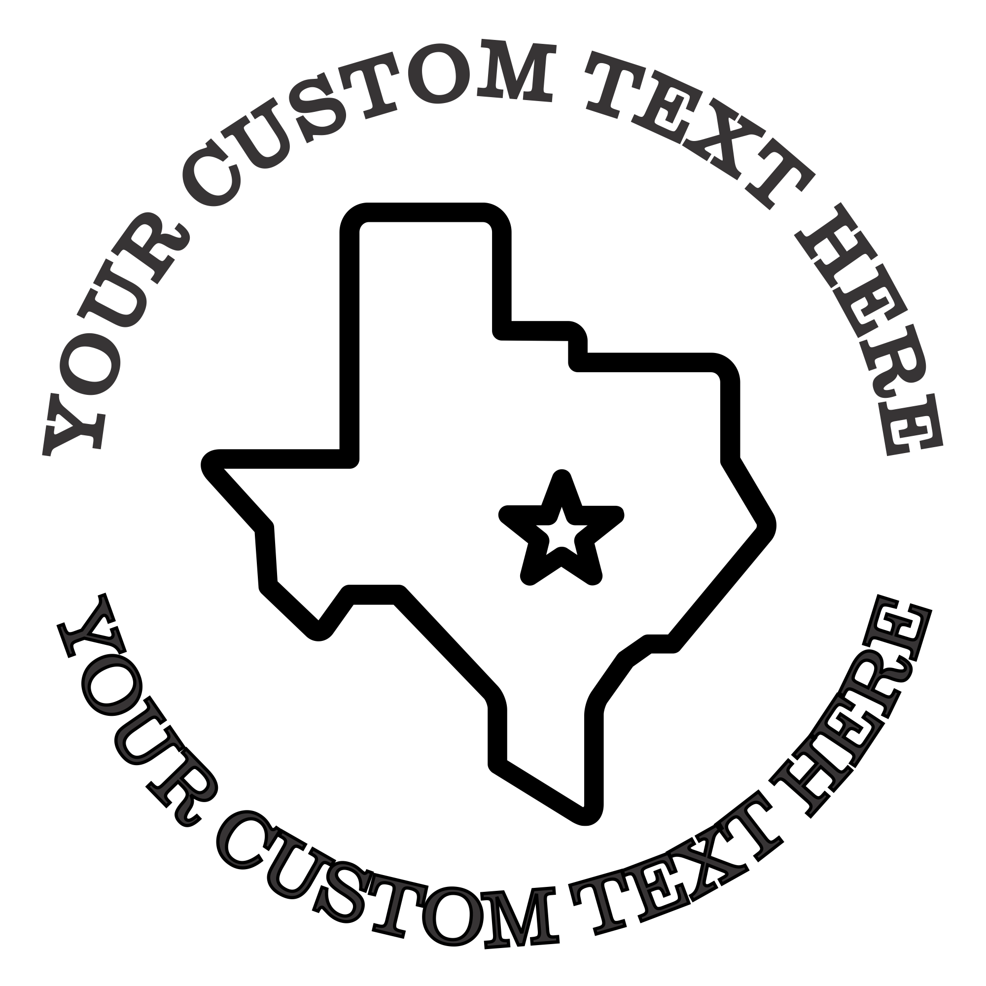 Texas State Shape Custom Stamp - Self Inking. Personalized Address Stamp with Lines of Text (SH-76373)