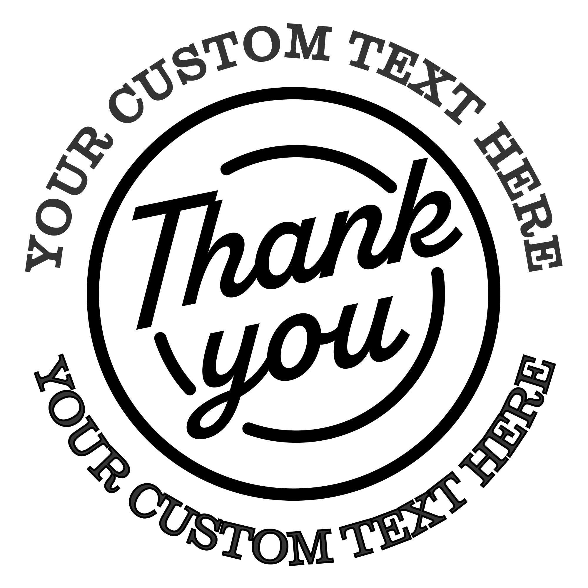 Thank You Custom Self-Inking Rubber Stamp – Personalized Stamp for Small Business Packaging, Orders, and Handmade Products (SH-76375)