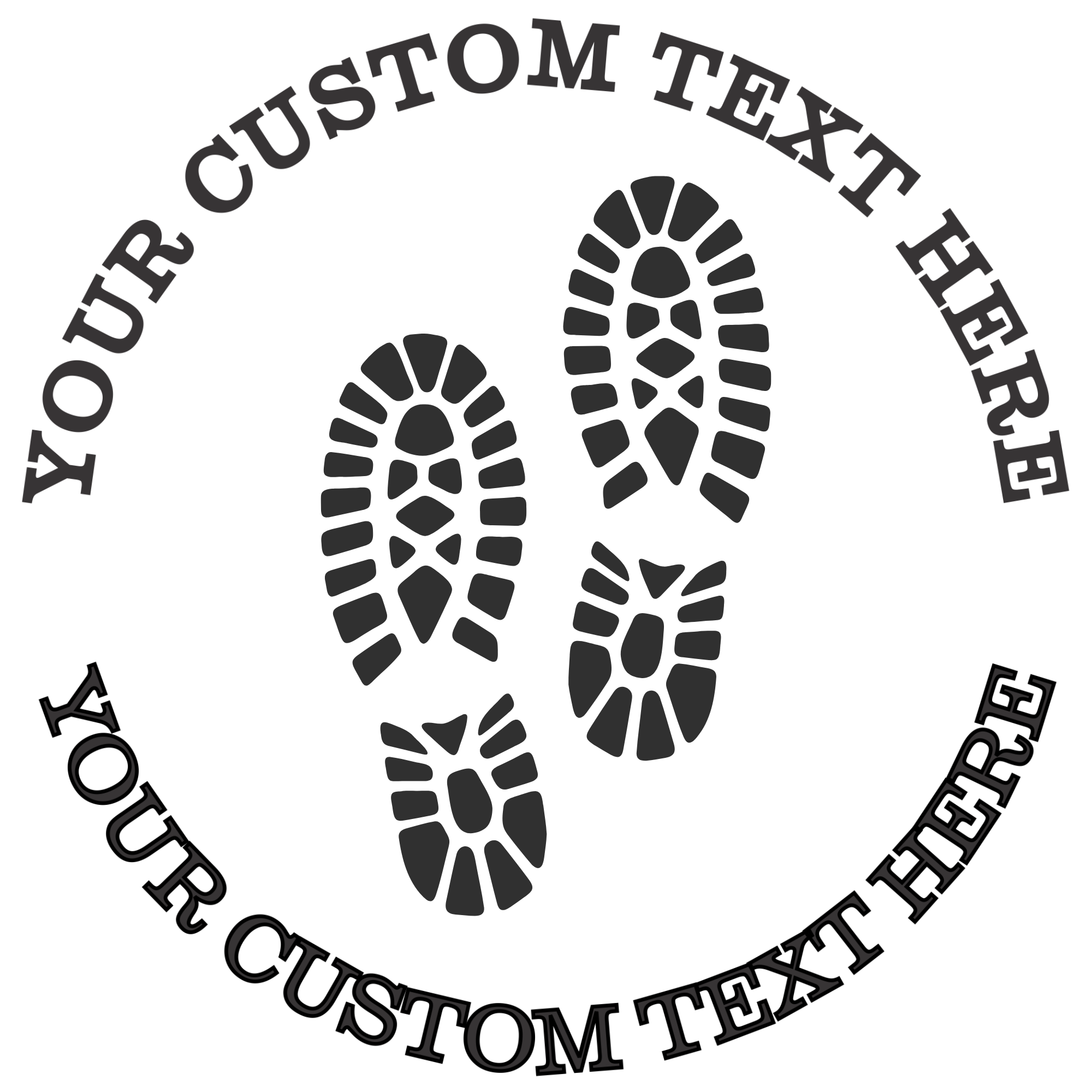Hiking boots footprints  Self-Inking Custom Rubber Stamp | Personalized Return Address Stamp | Name & Address Customizable | 1.6" In Diameter (SH-76507)