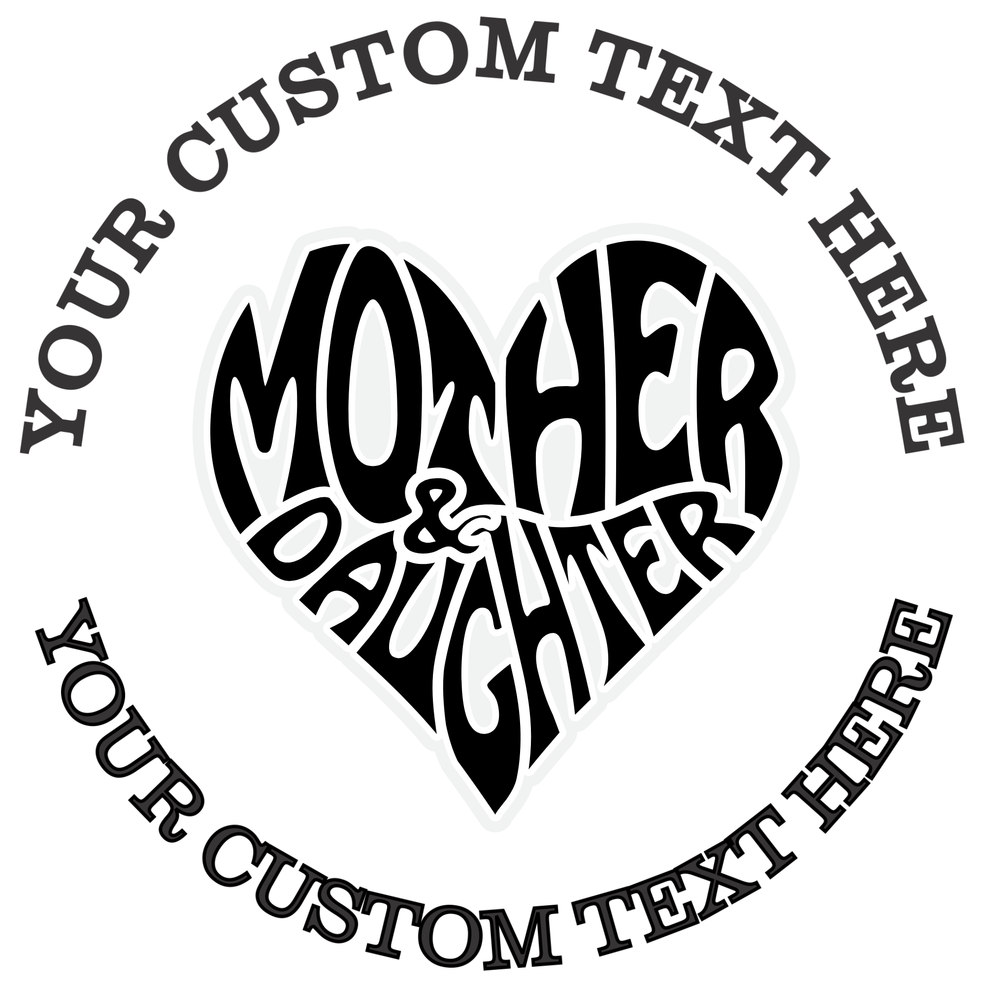 Mother and daughter heart text  Self-Inking Custom Rubber Stamp | Personalized Return Address Stamp | Name & Address Customizable | 1.6" In Diameter (SH-76515)