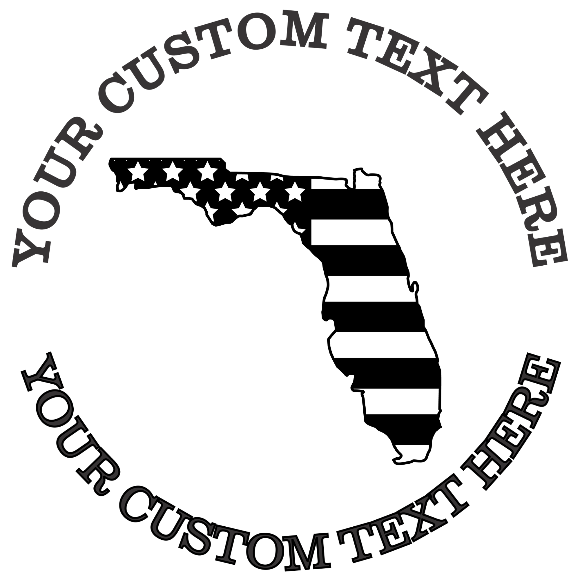 Florida state outline with a flag  Self-Inking Custom Rubber Stamp | Personalized Return Address Stamp | Name & Address Customizable | 1.6" In Diameter (SH-76541)