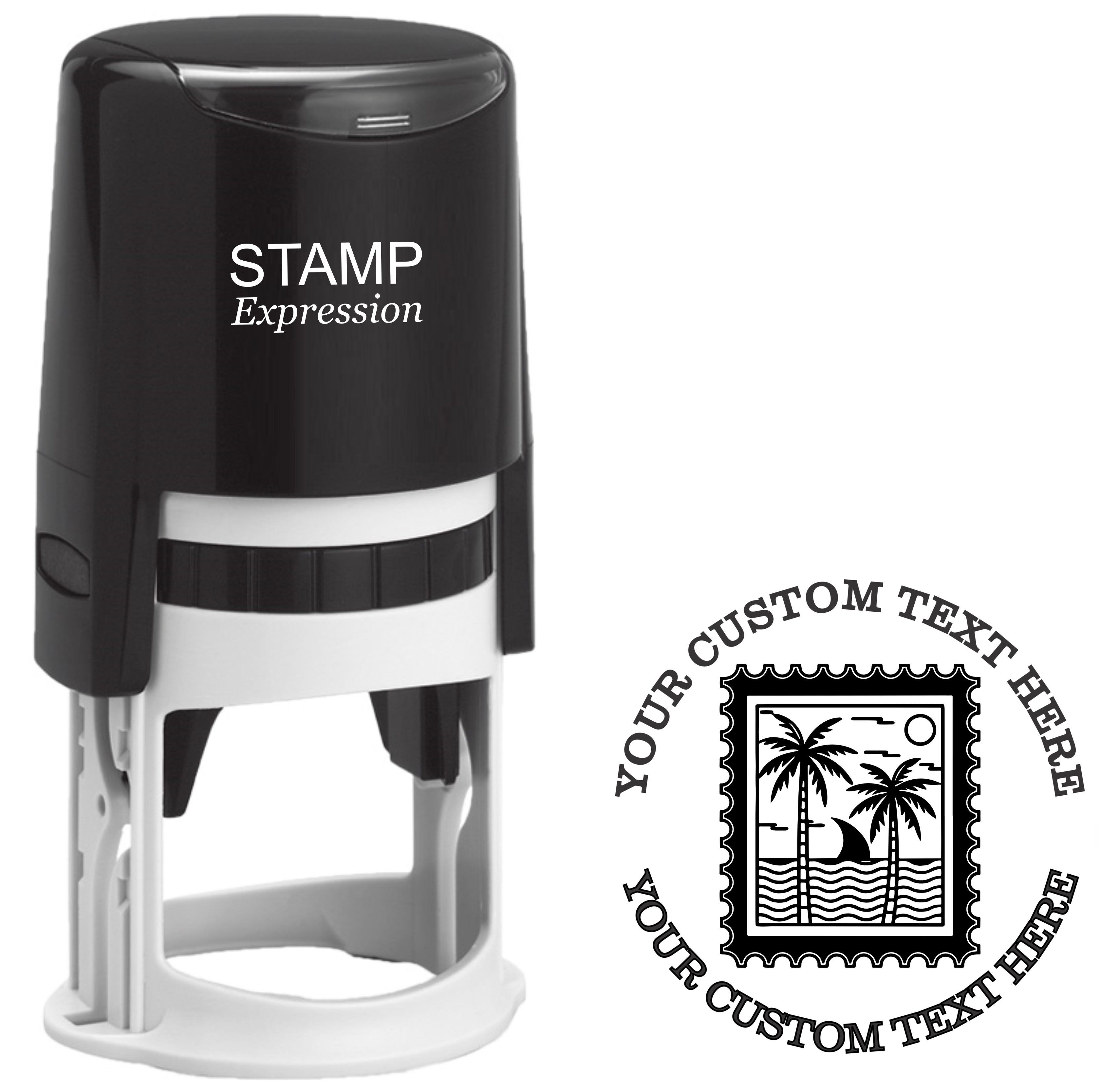 Post stamp from Florida  Self-Inking Custom Rubber Stamp | Personalized Return Address Stamp | Name & Address Customizable | 1.6" In Diameter (SH-76543)