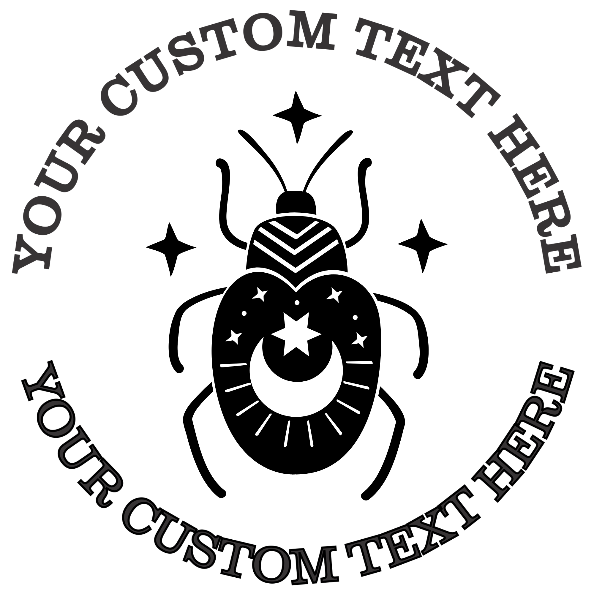 Mystical scarab  Self-Inking Custom Rubber Stamp | Personalized Return Address Stamp | Name & Address Customizable | 1.6" In Diameter (SH-76551)