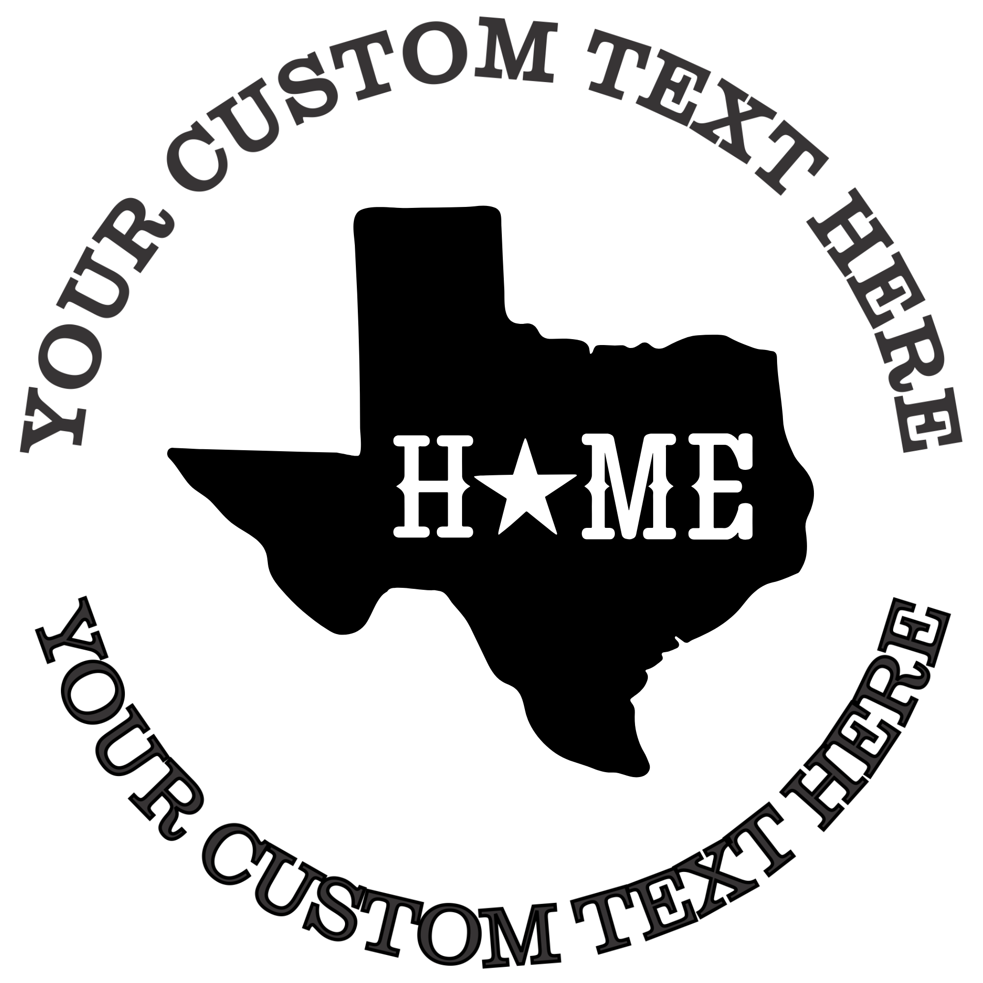 State of Texas silhouette with home and the star  Self-Inking Custom Rubber Stamp | Personalized Return Address Stamp | Name & Address Customizable | 1.6" In Diameter (SH-76566)
