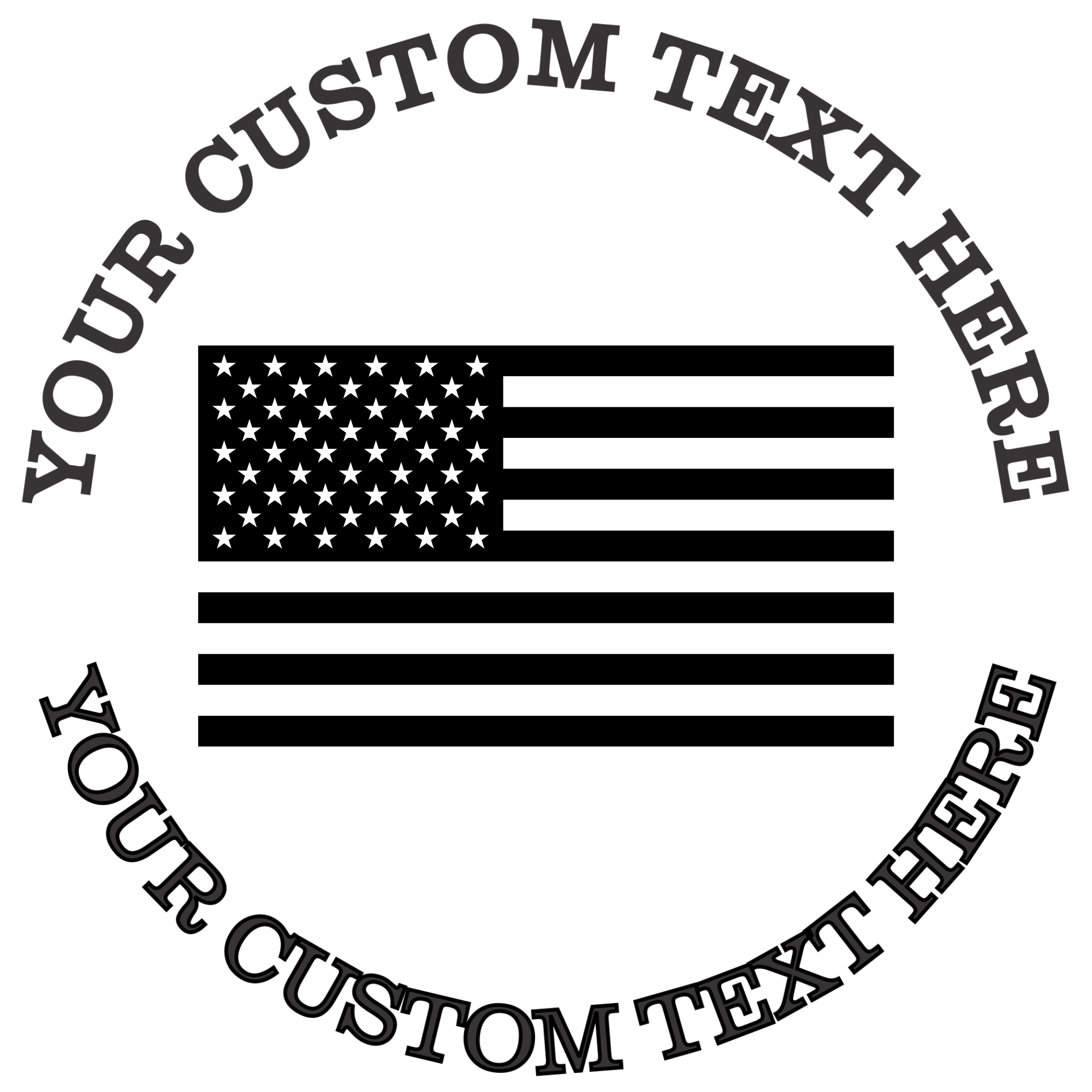 American flag  Self-Inking Custom Rubber Stamp | Personalized Return Address Stamp | Name & Address Customizable | 1.6" In Diameter (SH-76577)