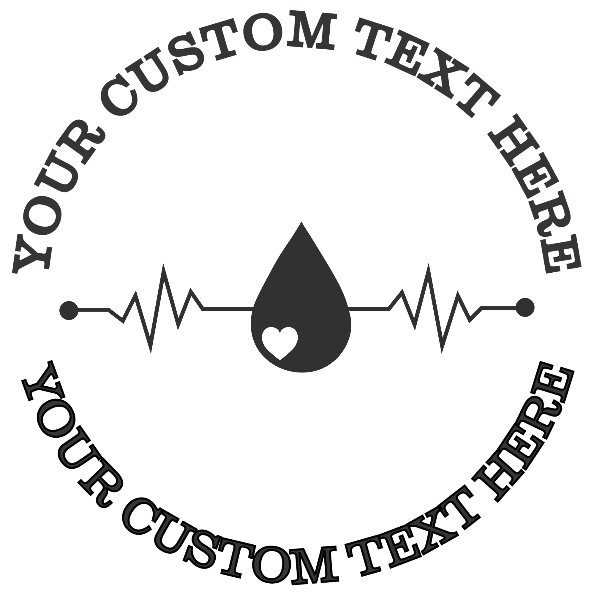 Blood donation EKG heart line  Self-Inking Custom Rubber Stamp | Personalized Return Address Stamp | Name & Address Customizable | 1.6" In Diameter (SH-76597)