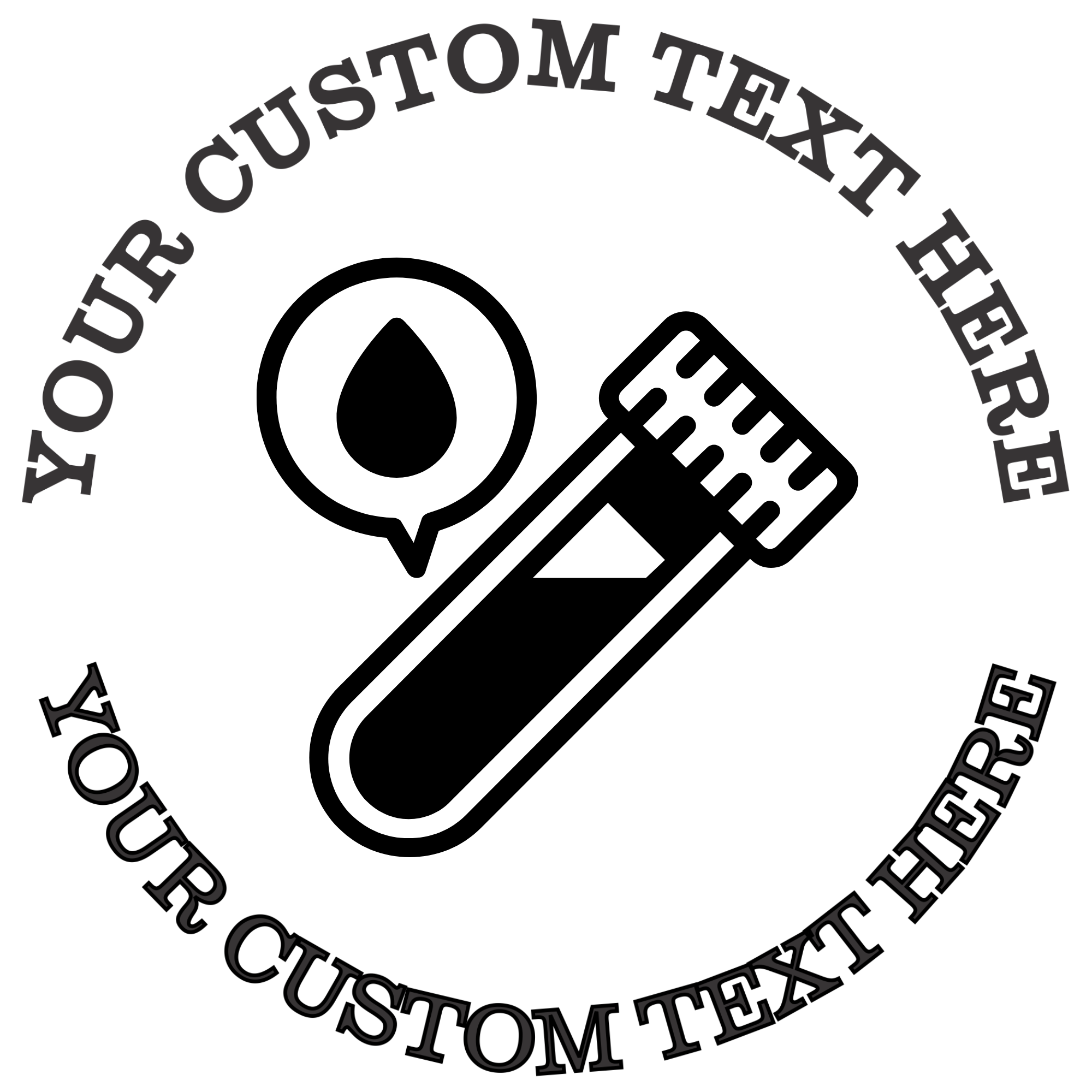 Blood donation vial  Self-Inking Custom Rubber Stamp | Personalized Return Address Stamp | Name & Address Customizable | 1.6" In Diameter (SH-76600)