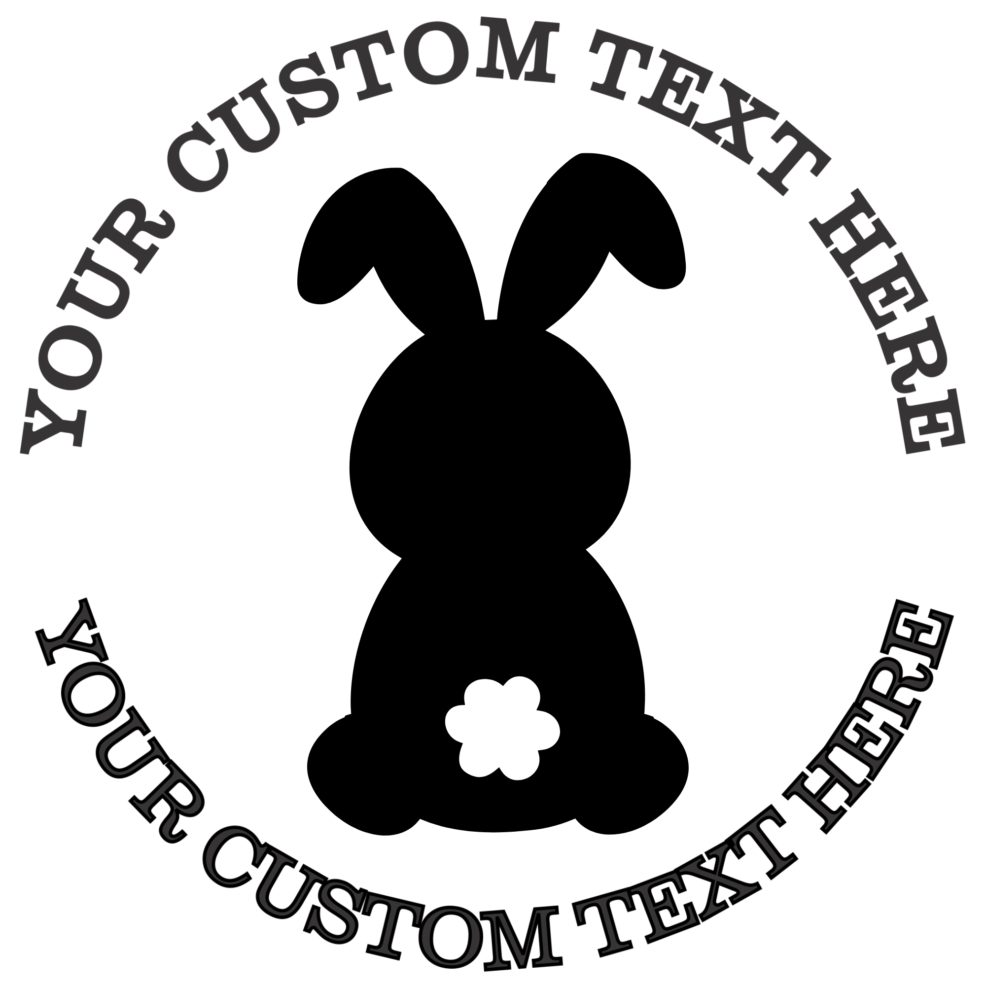 Bunny silhouette  Self-Inking Custom Rubber Stamp | Personalized Return Address Stamp | Name & Address Customizable | 1.6" In Diameter (SH-76601)
