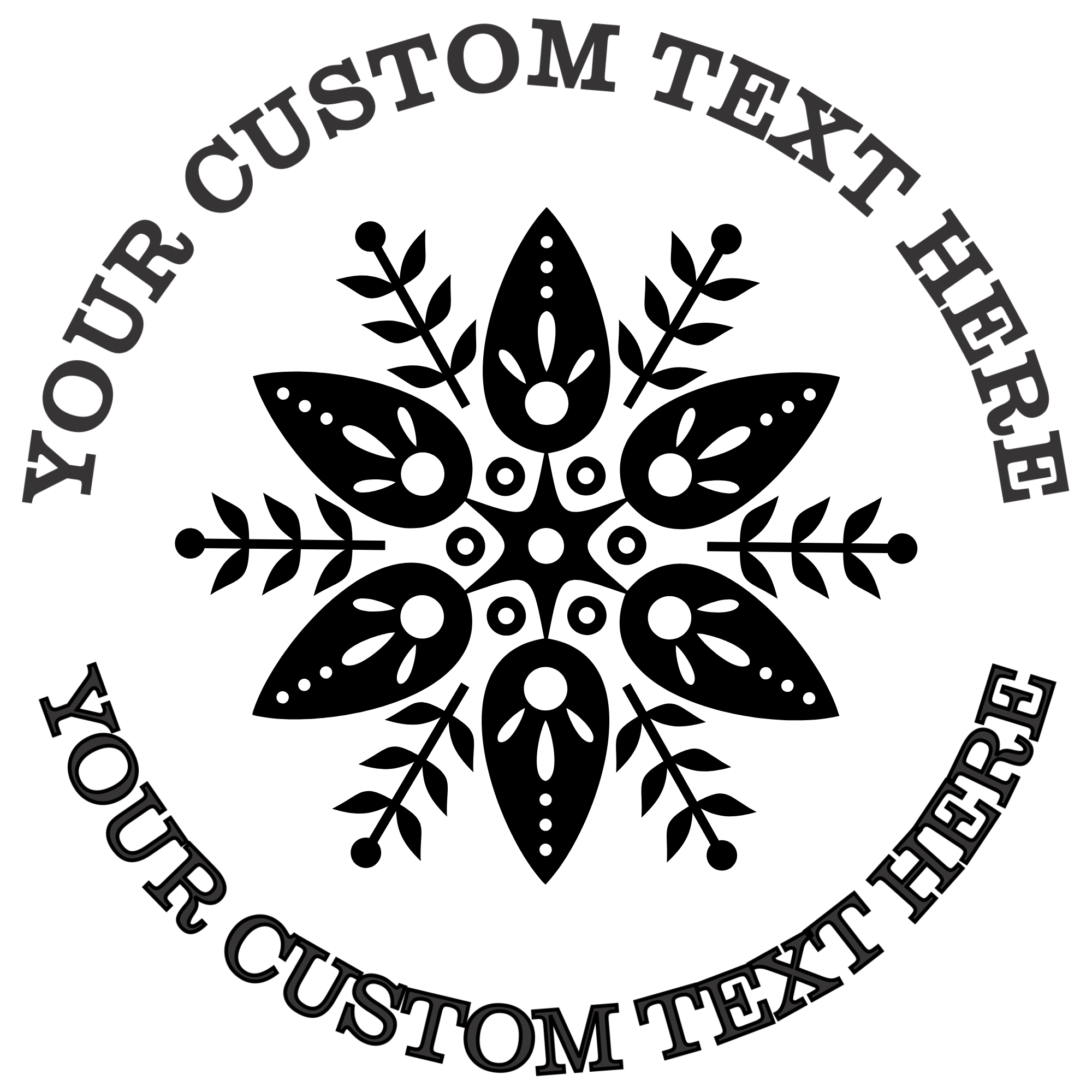 Ornate snowflake  Self-Inking Custom Rubber Stamp | Personalized Return Address Stamp | Name & Address Customizable | 1.6" In Diameter (SH-76605)