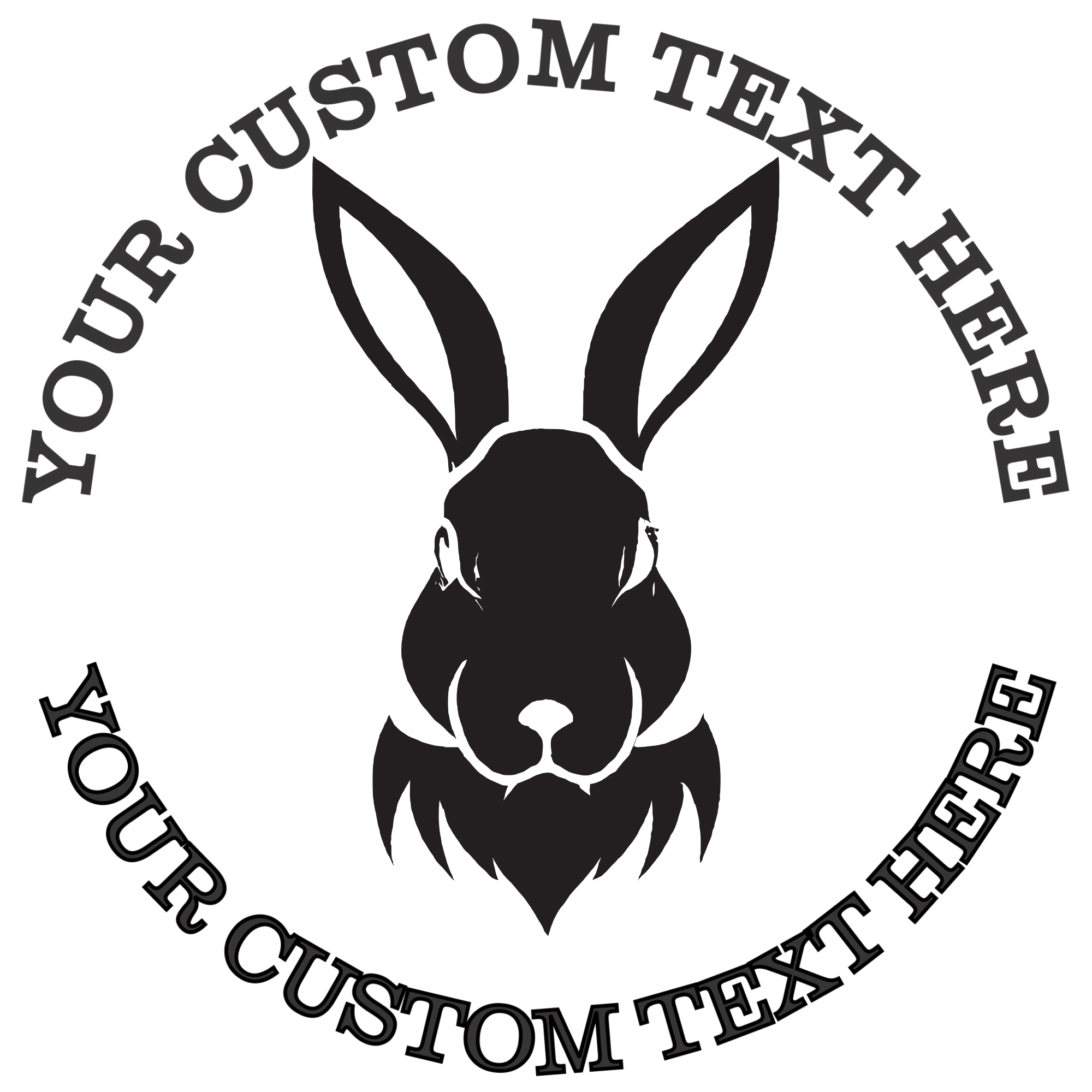 Rabbit silhouette  Self-Inking Custom Rubber Stamp | Personalized Return Address Stamp | Name & Address Customizable | 1.6" In Diameter (SH-76607)
