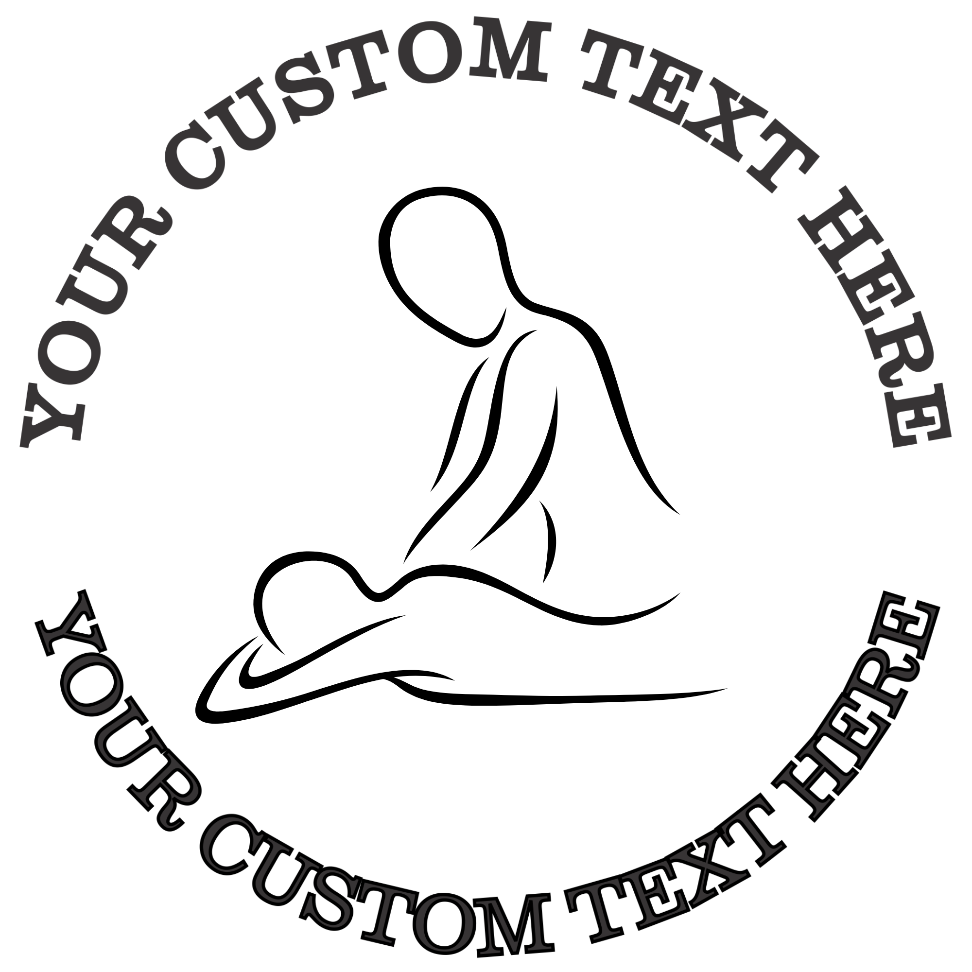 Massage outline  Self-Inking Custom Rubber Stamp | Personalized Return Address Stamp | Name & Address Customizable | 1.6" In Diameter (SH-76610)