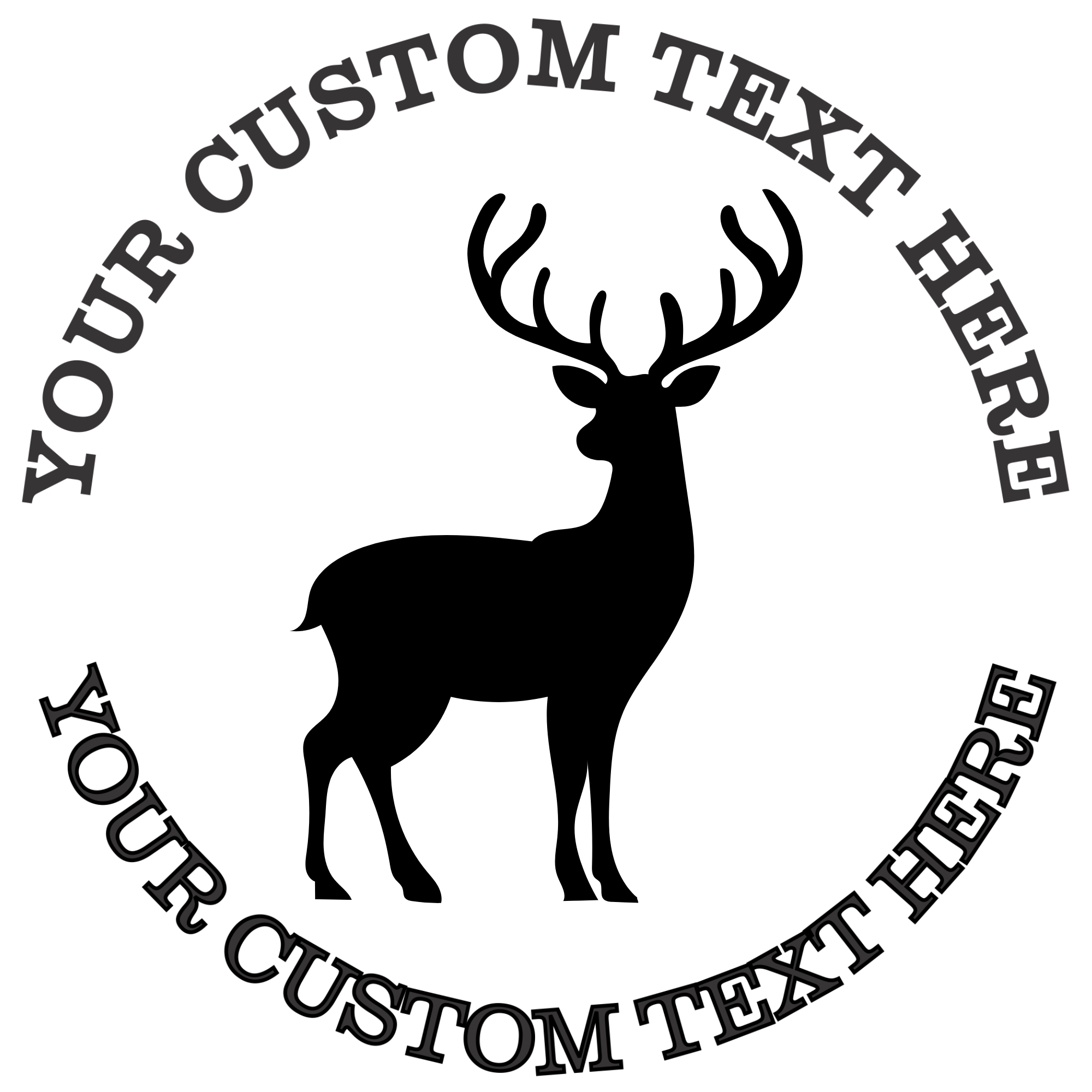 Majestic deer silhouette  Self-Inking Custom Rubber Stamp | Personalized Return Address Stamp | Name & Address Customizable | 1.6" In Diameter (SH-76629)
