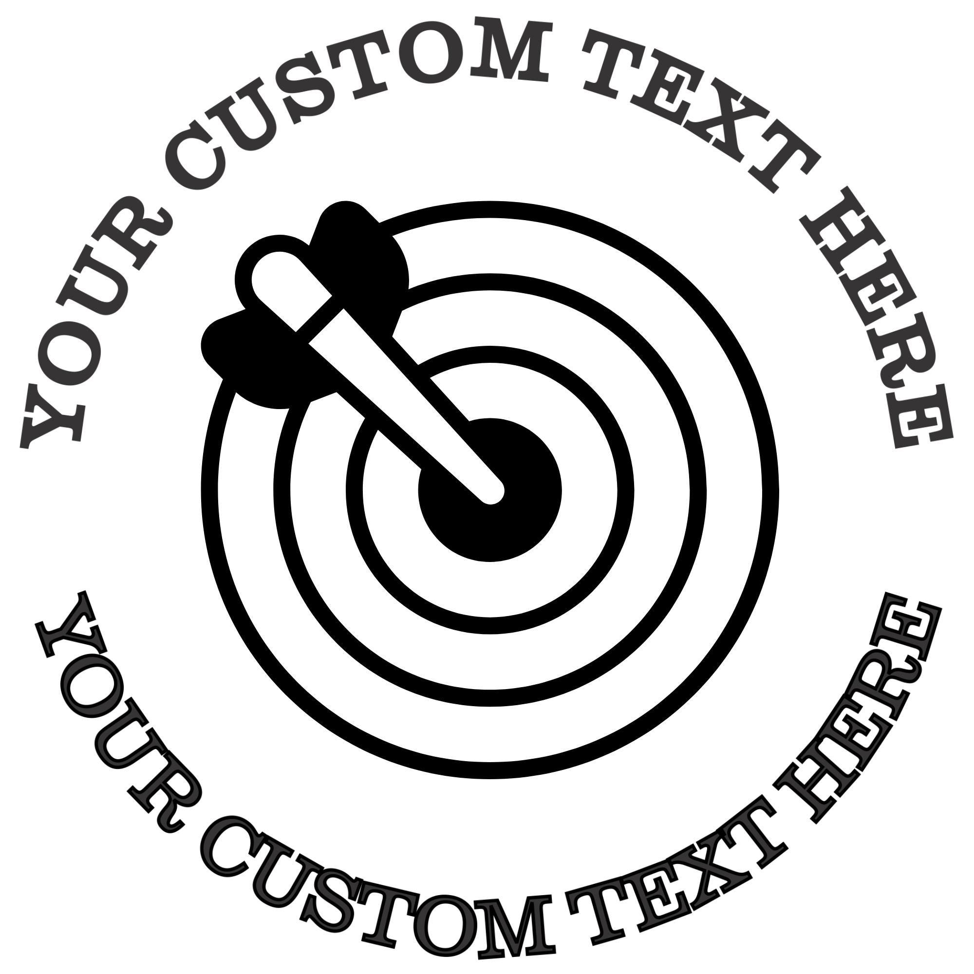 Target with dart hitting the bullseye  Self-Inking Custom Rubber Stamp | Personalized Return Address Stamp | Name & Address Customizable | 1.6" In Diameter (SH-76633)