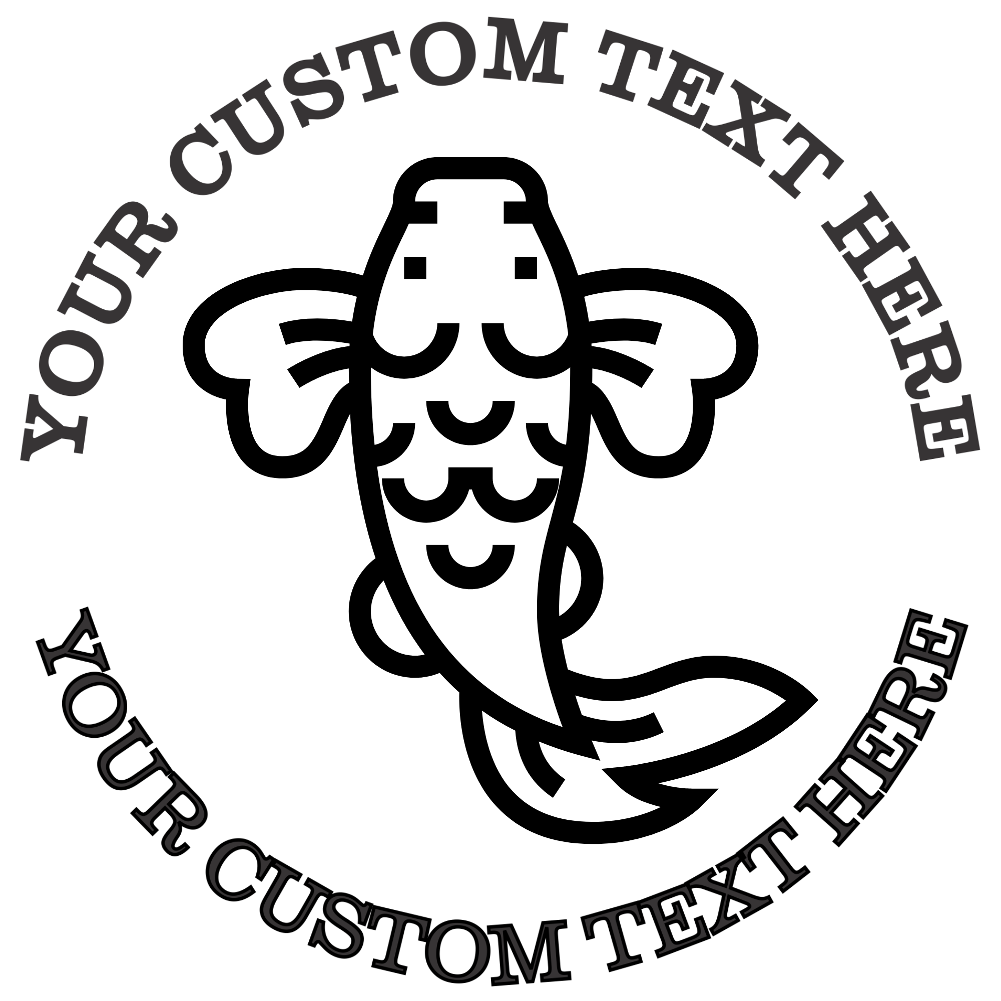 Koi Fish  Self-Inking Custom Rubber Stamp | Personalized Return Address Stamp | Name & Address Customizable | 1.6" In Diameter Self Inking Rubber Stamp (SH-76650)