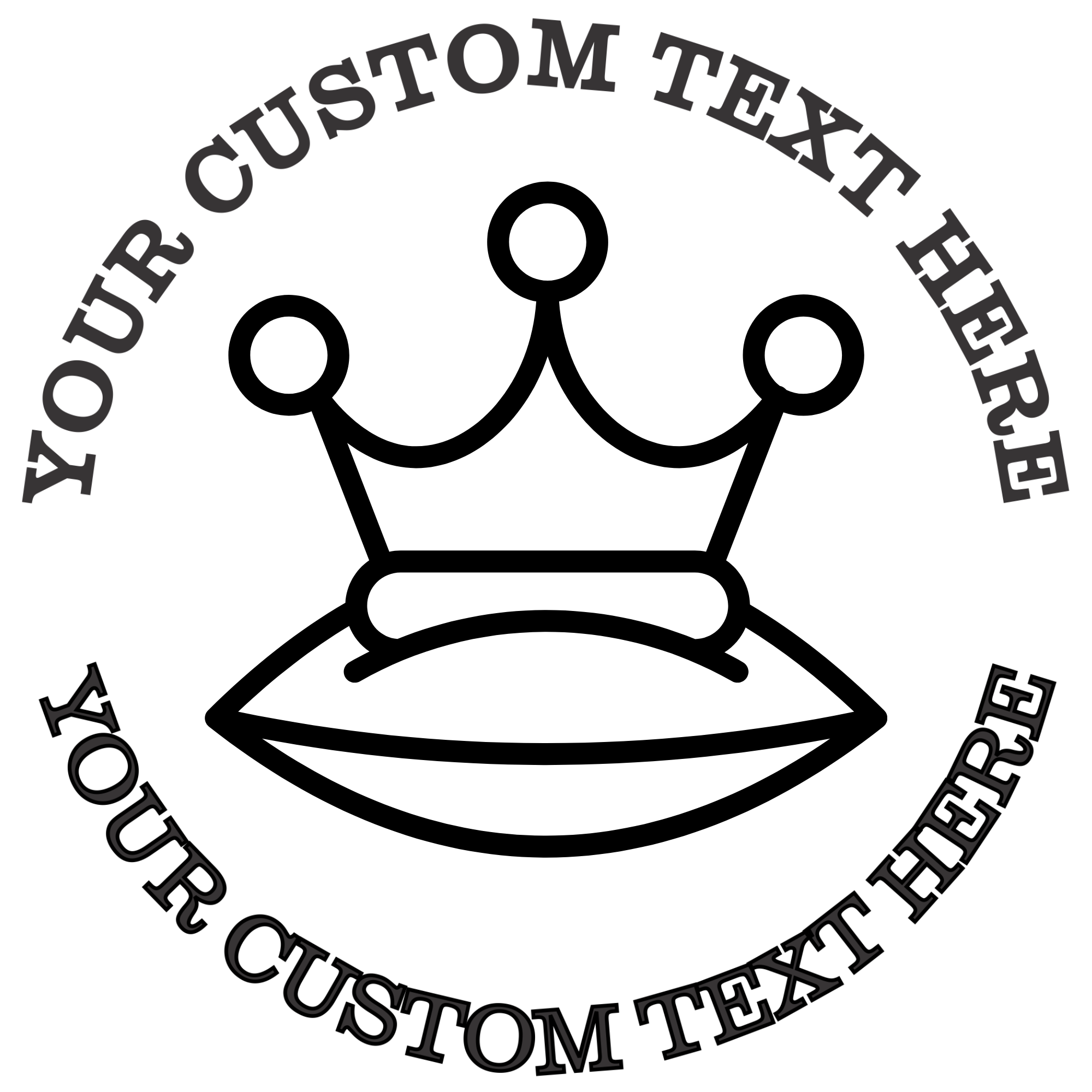 Pillow with a Crown  Self-Inking Custom Rubber Stamp | Personalized Return Address Stamp | Name & Address Customizable | 1.6" In Diameter Self Inking Rubber Stamp (SH-76652)