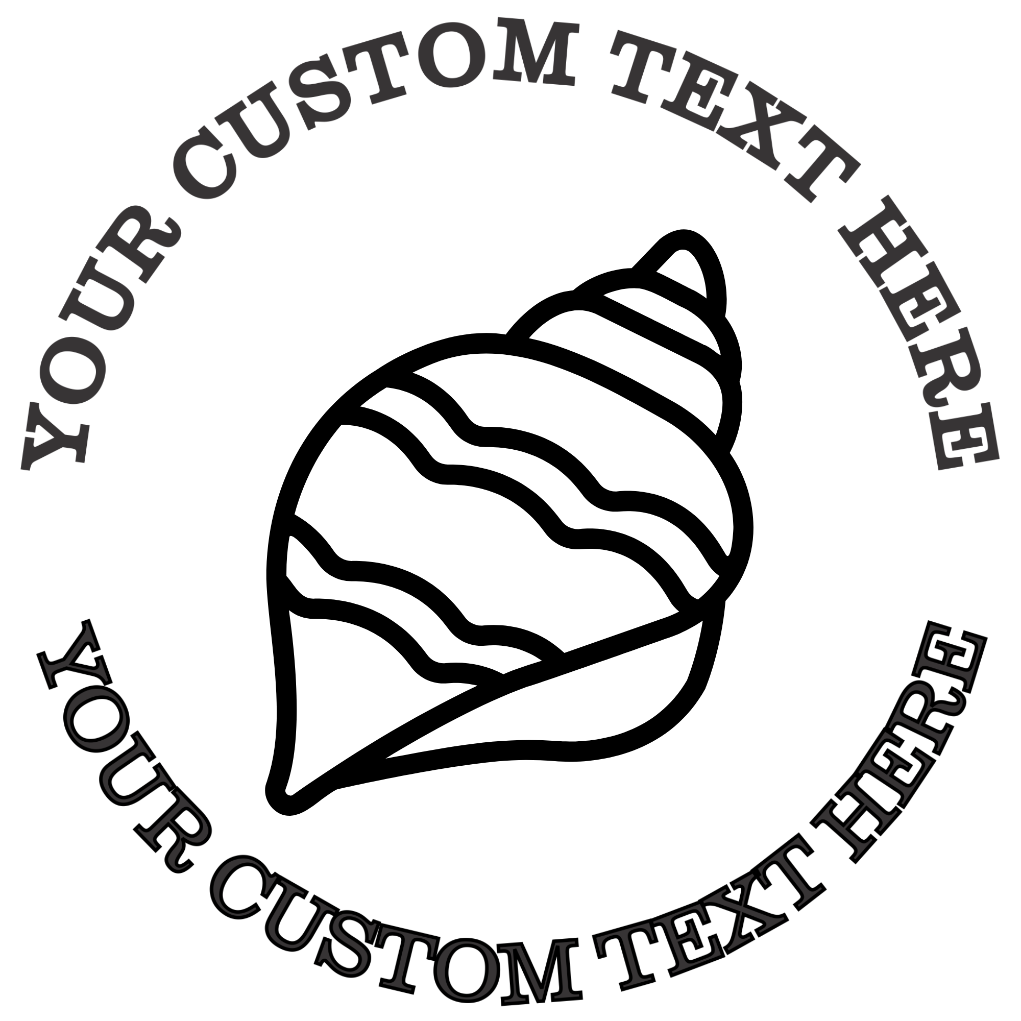Conch Shell  Self-Inking Custom Rubber Stamp | Personalized Return Address Stamp | Name & Address Customizable | 1.6" In Diameter Self Inking Rubber Stamp (SH-76653)