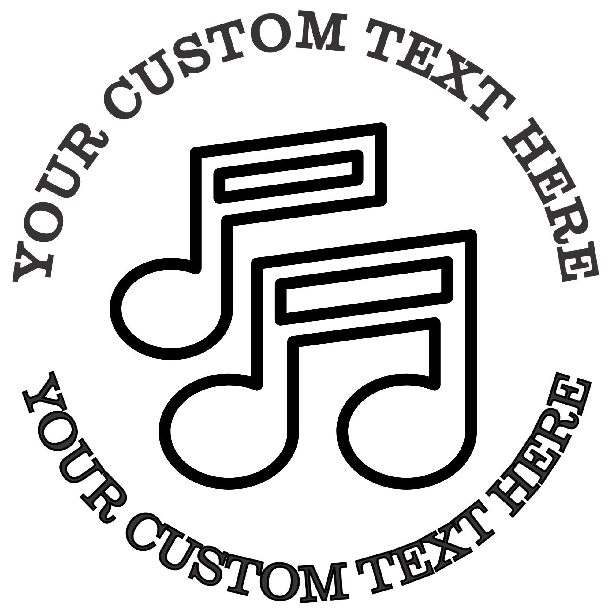 Two Sixteenth Music Notes  Self-Inking Custom Rubber Stamp | Personalized Return Address Stamp | Name & Address Customizable | 1.6" In Diameter Self Inking Rubber Stamp (SH-76655)