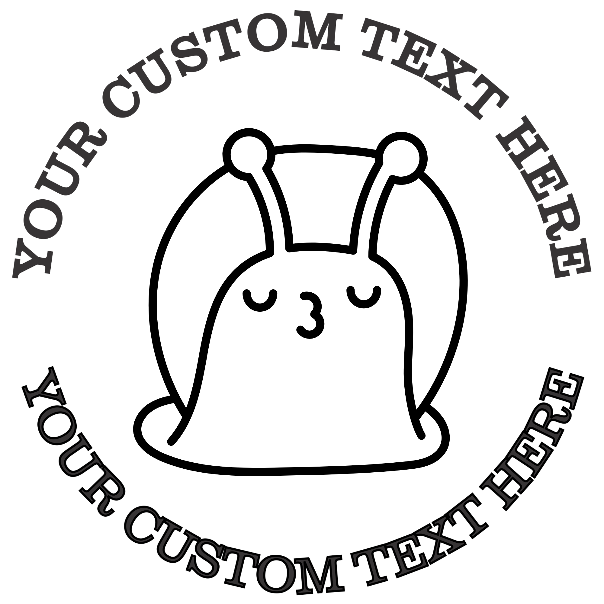 Cute Sleeping Snail  Self-Inking Custom Rubber Stamp | Personalized Return Address Stamp | Name & Address Customizable | 1.6" In Diameter Self Inking Rubber Stamp (SH-76659)