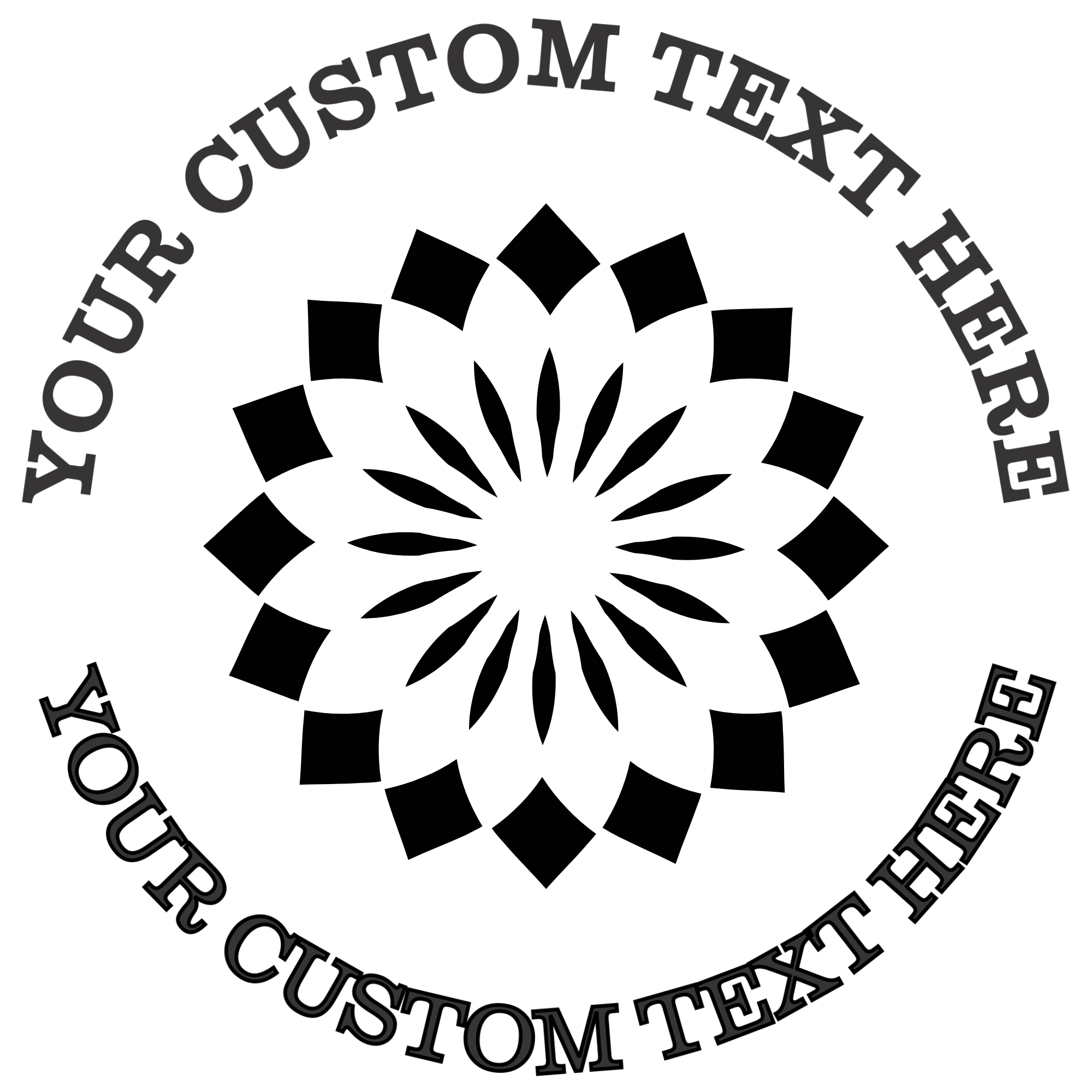 Diamond Mandala  Self-Inking Custom Rubber Stamp | Personalized Return Address Stamp | Name & Address Customizable | 1.6" In Diameter Self Inking Rubber Stamp (SH-76668)