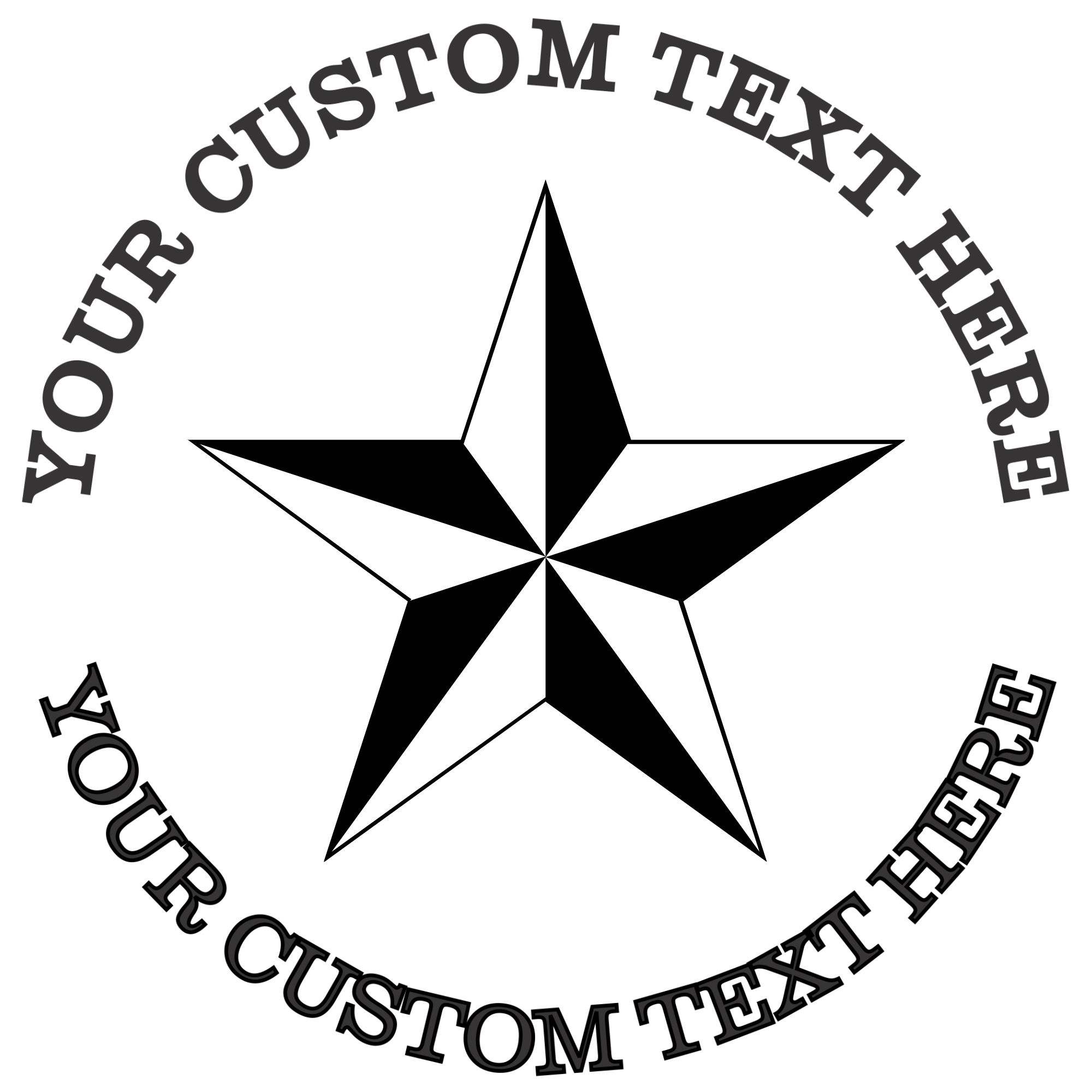 Black and White Star  Self-Inking Custom Rubber Stamp | Personalized Return Address Stamp | Name & Address Customizable | 1.6" In Diameter Self Inking Rubber Stamp (SH-76672)