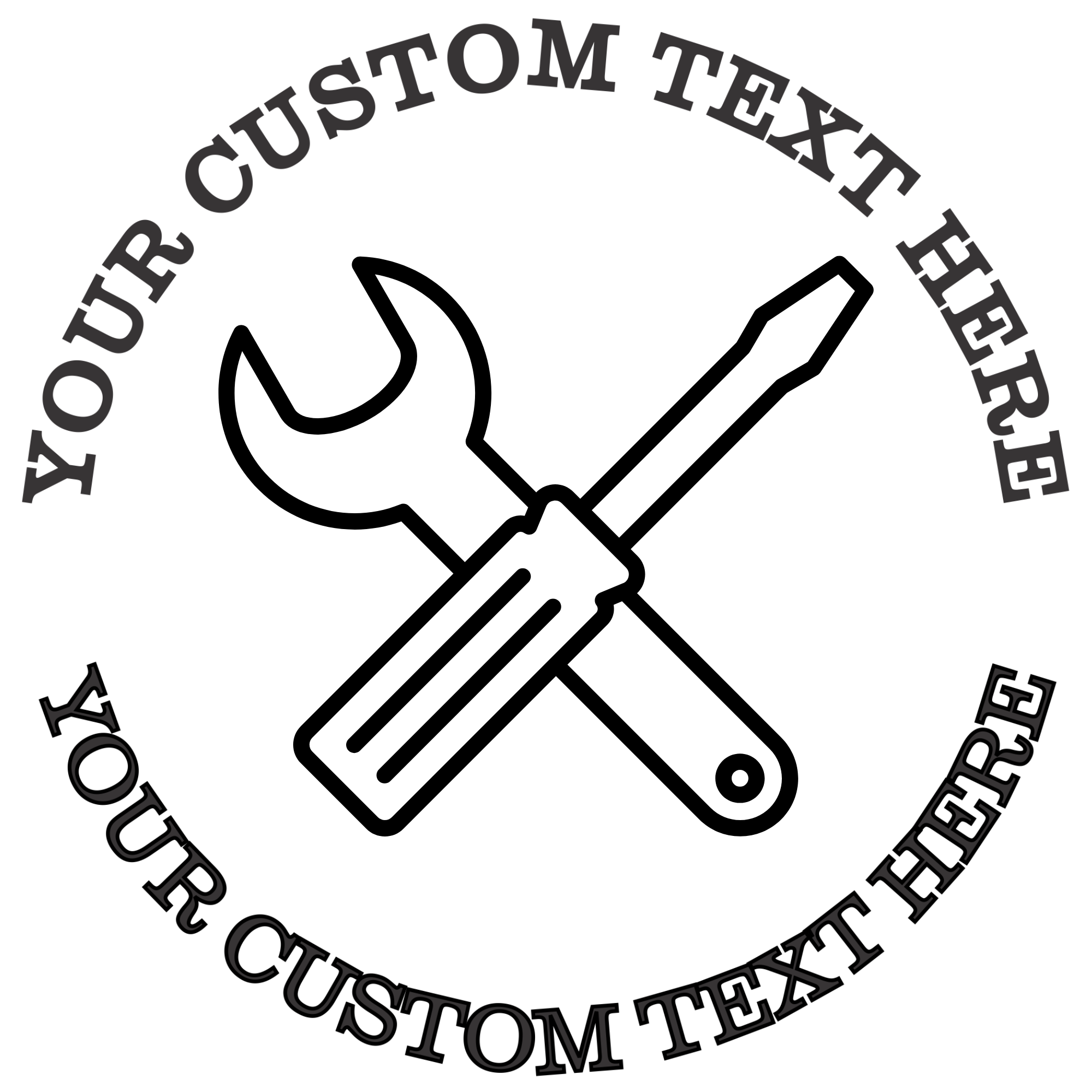 Crossed Wrench and Screwdriver Handyman or Construction  Self-Inking Custom Rubber Stamp | Personalized Return Address Stamp | Name & Address Customizable | 1.6" In Diameter Self Inking Rubber Stamp (SH-76679)
