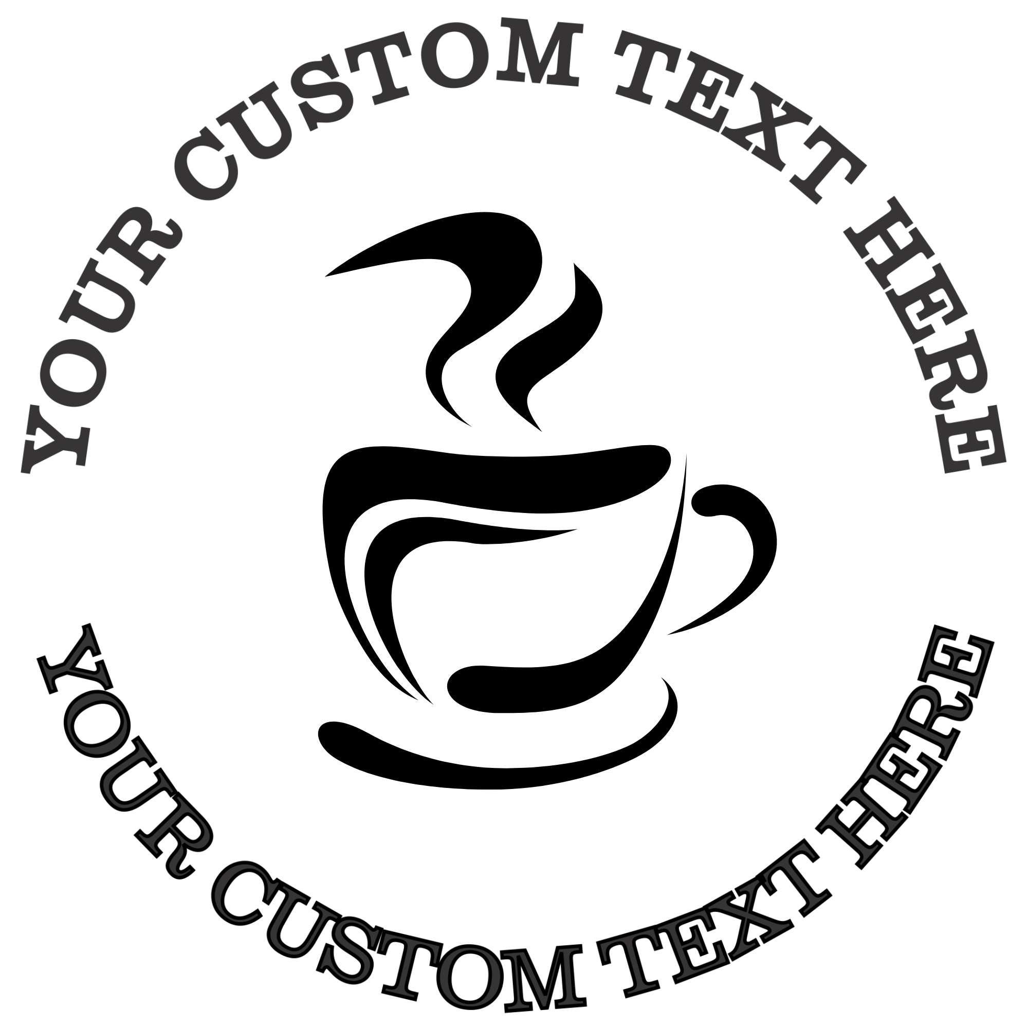 Ornate Steaming Cup of Tea  Self-Inking Custom Rubber Stamp | Personalized Return Address Stamp | Name & Address Customizable | 1.6" In Diameter Self Inking Rubber Stamp (SH-76683)