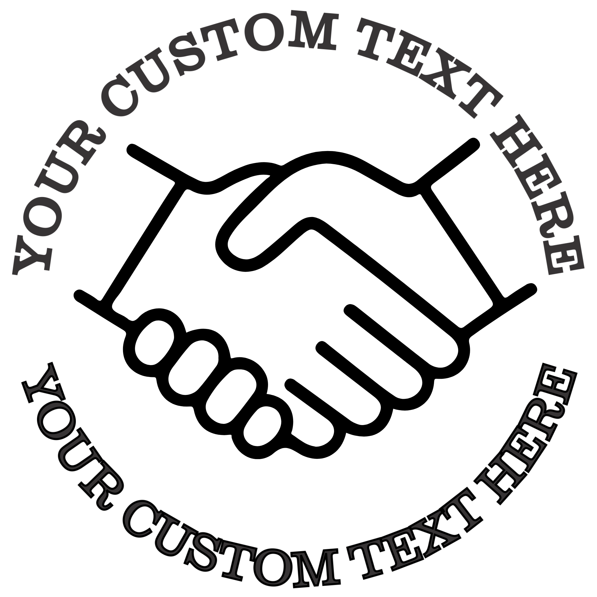Handshake  Self-Inking Custom Rubber Stamp | Personalized Return Address Stamp | Name & Address Customizable | 1.6" In Diameter Self Inking Rubber Stamp (SH-76684)