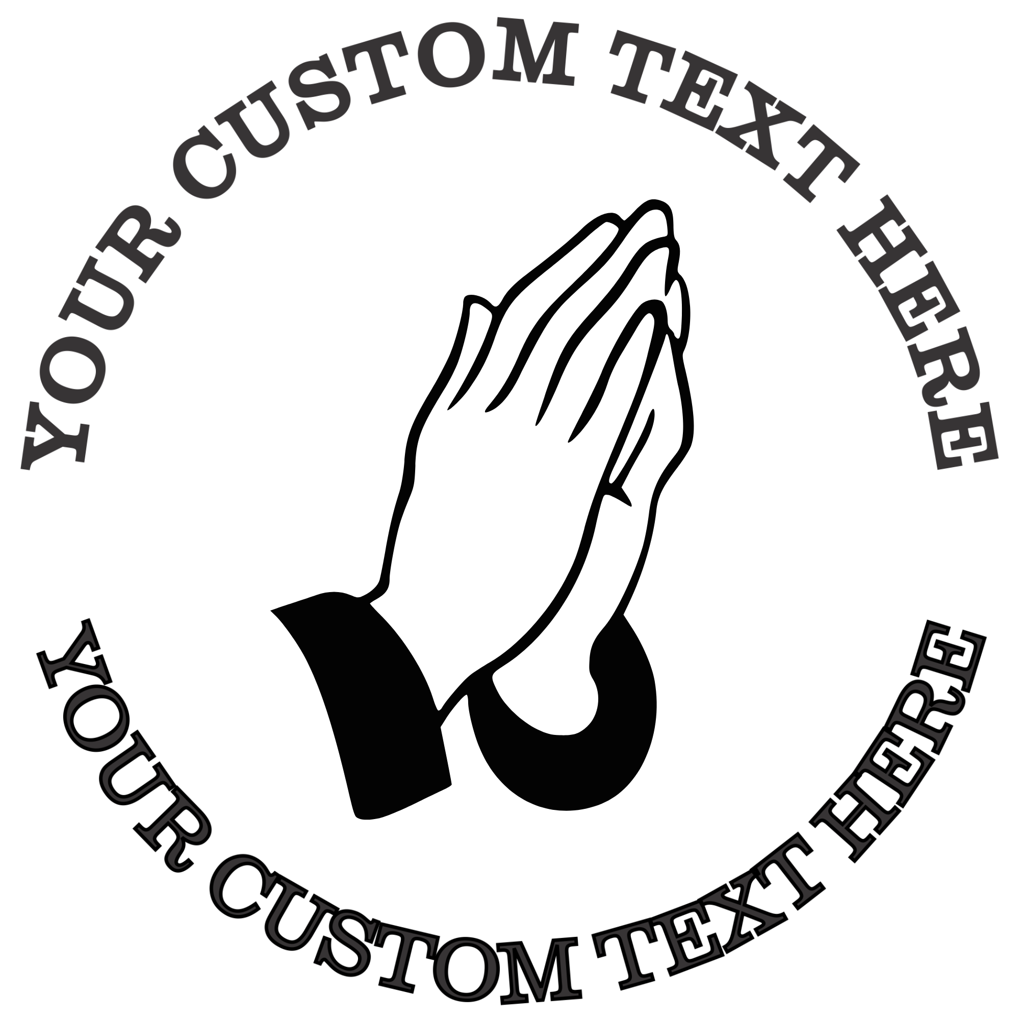 Two Praying Hands Religious  Self-Inking Custom Rubber Stamp | Personalized Return Address Stamp | Name & Address Customizable | 1.6" In Diameter Self Inking Rubber Stamp (SH-76688)