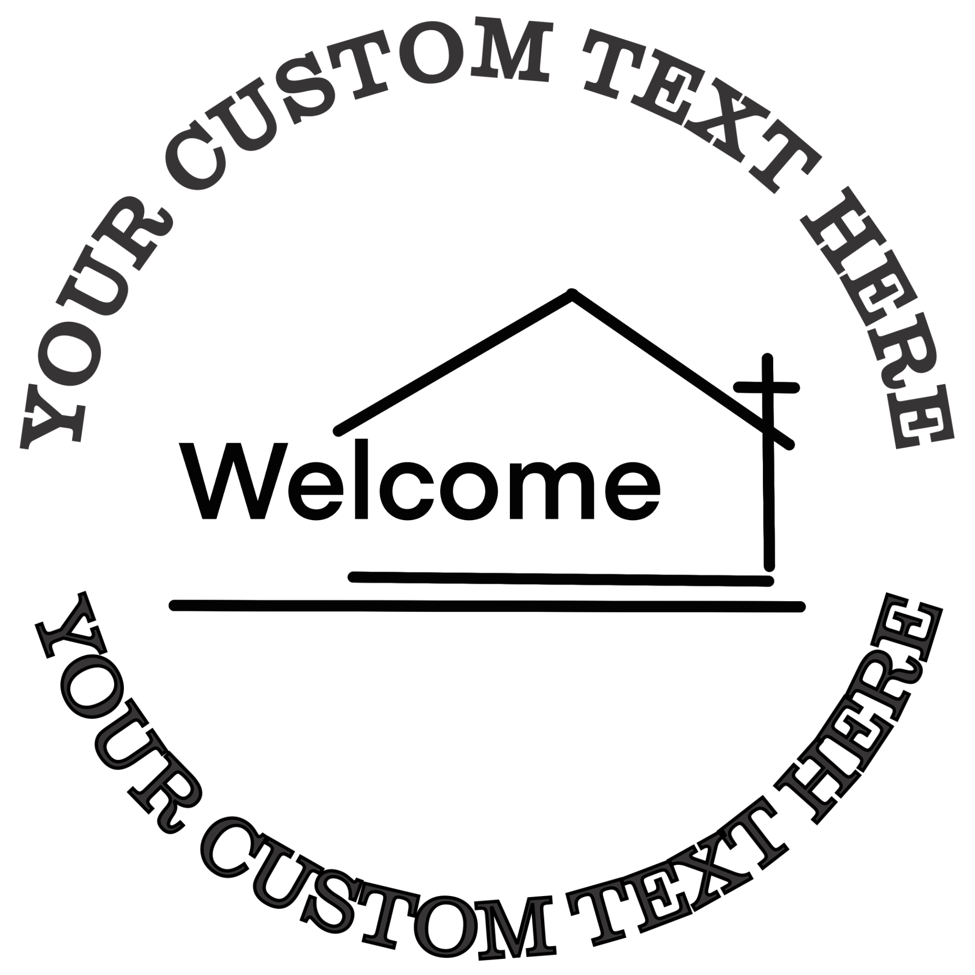 Church Building with a Welcome Sign Religious  Self-Inking Custom Rubber Stamp | Personalized Return Address Stamp | Name & Address Customizable | 1.6" In Diameter Self Inking Rubber Stamp (SH-76689)