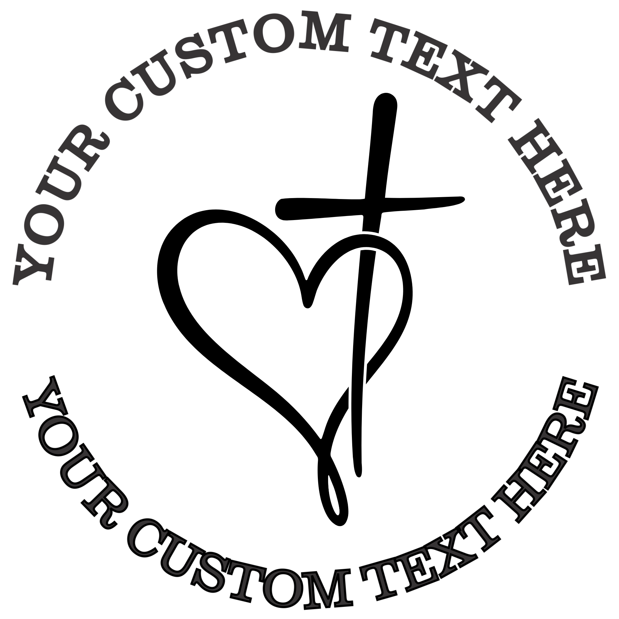 Cross and a Heart  Self-Inking Custom Rubber Stamp | Personalized Return Address Stamp | Name & Address Customizable | 1.6" In Diameter Self Inking Rubber Stamp (SH-76694)