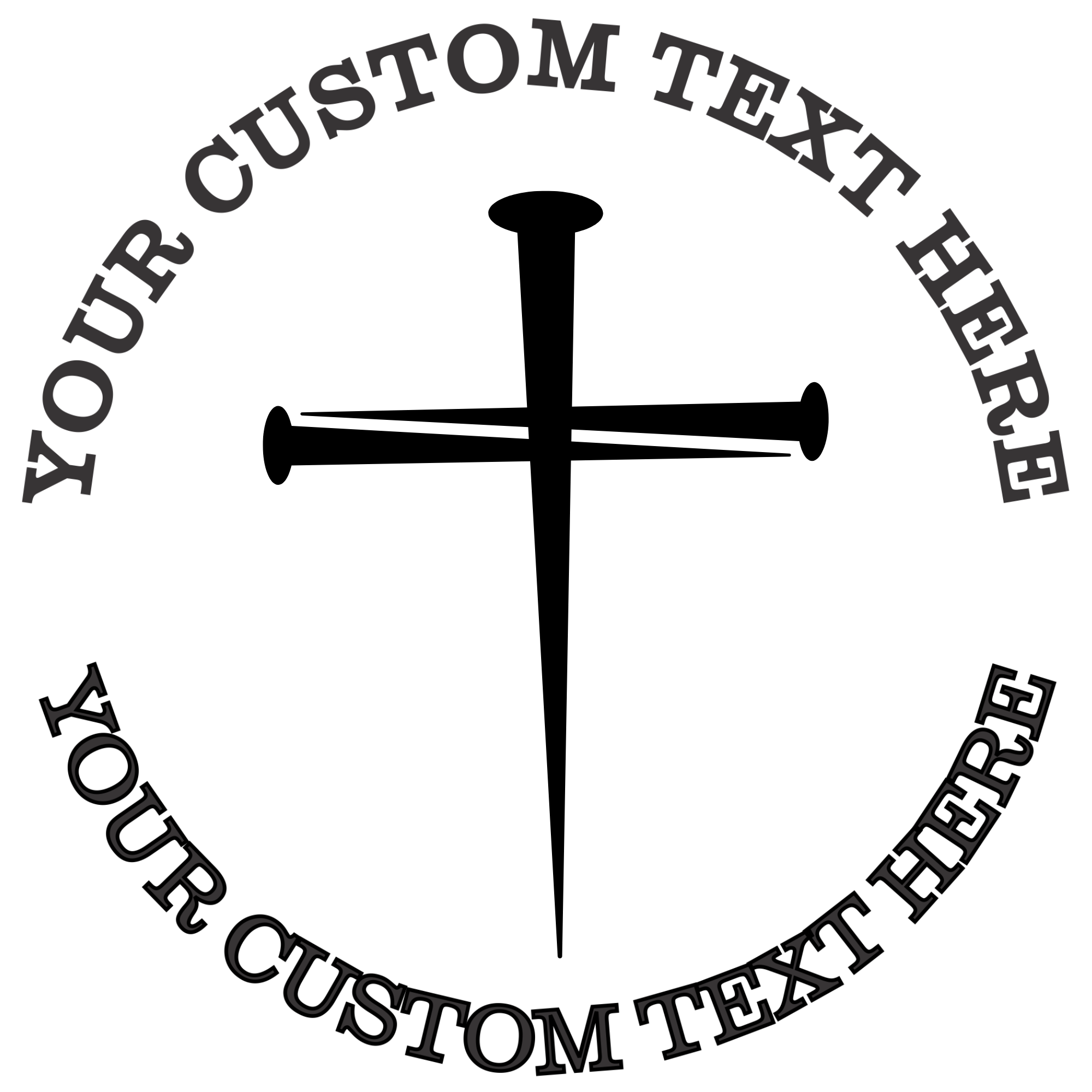 Cross of the Nails  Self-Inking Custom Rubber Stamp | Personalized Return Address Stamp | Name & Address Customizable | 1.6" In Diameter Self Inking Rubber Stamp (SH-76695)