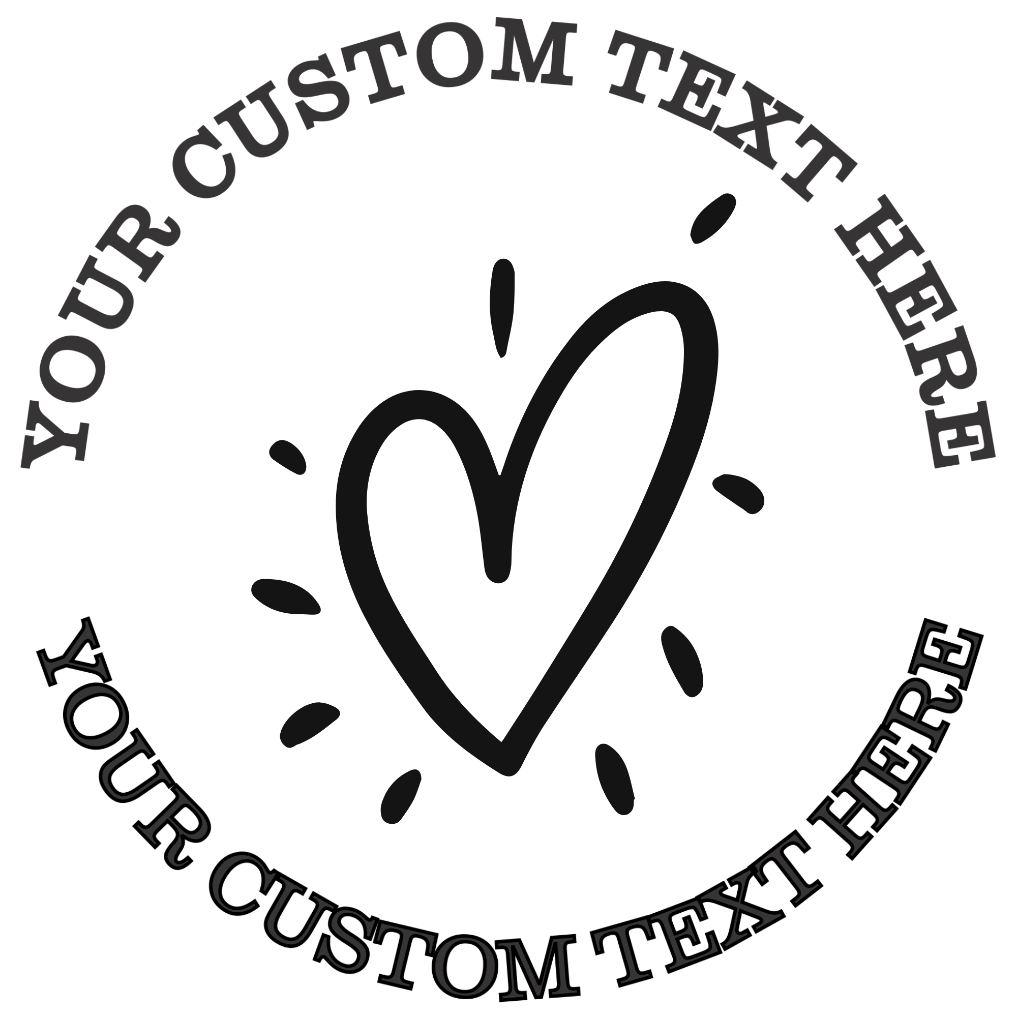 Shining Heart  Self-Inking Custom Rubber Stamp | Personalized Return Address Stamp | Name & Address Customizable | 1.6" In Diameter Self Inking Rubber Stamp (SH-76708)