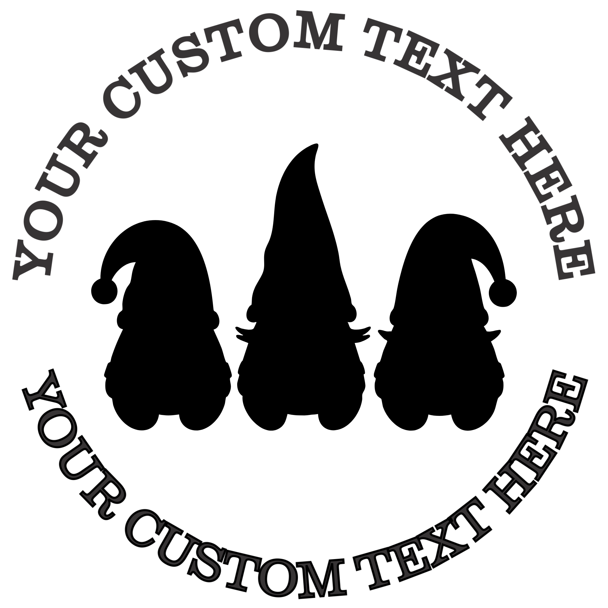 Three Gnomes  Self-Inking Custom Rubber Stamp | Personalized Return Address Stamp | Name & Address Customizable | 1.6" In Diameter Self Inking Rubber Stamp (SH-76709)