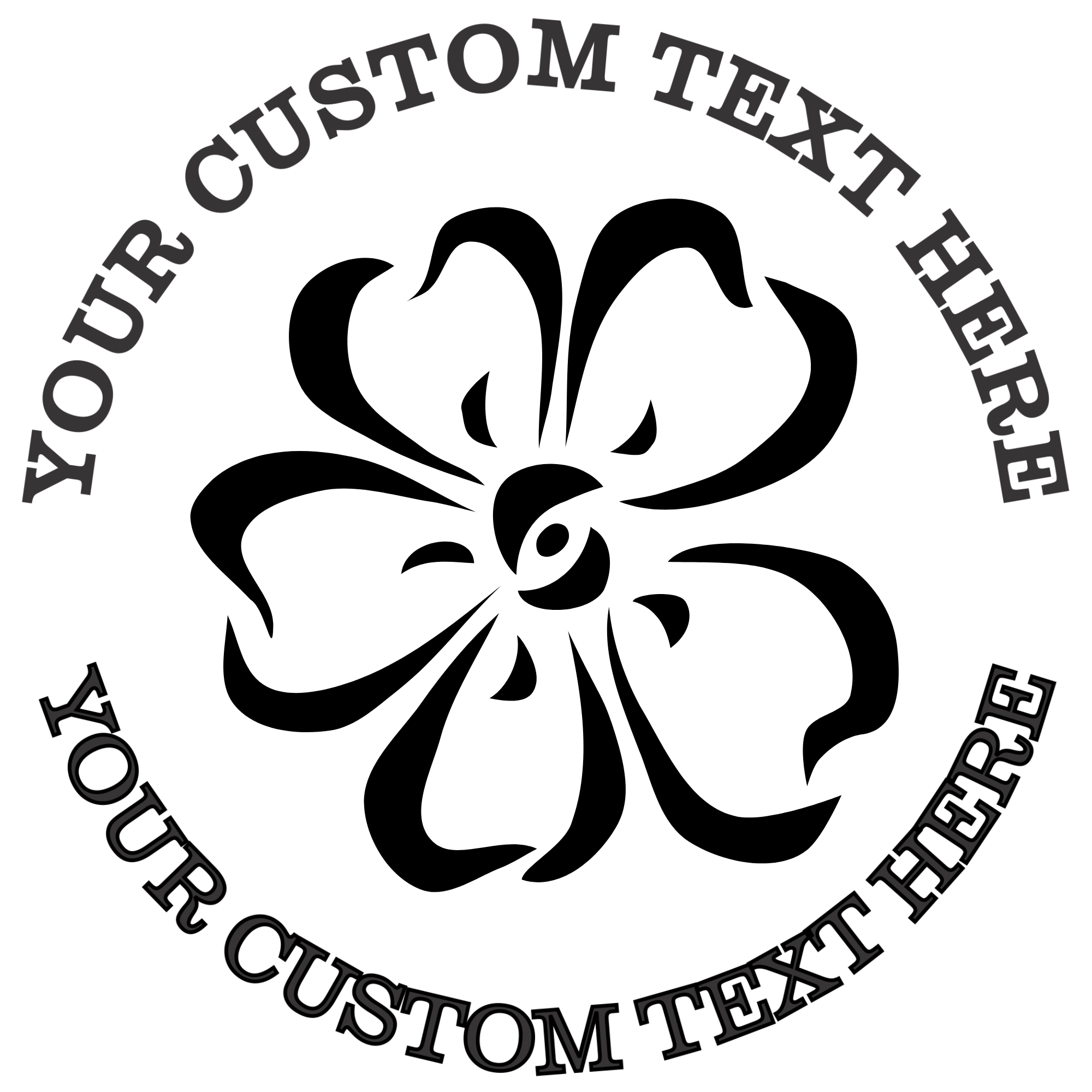 Bold Tropical Flower  Self-Inking Custom Rubber Stamp | Personalized Return Address Stamp | Name & Address Customizable | 1.6" In Diameter Self Inking Rubber Stamp (SH-76716)