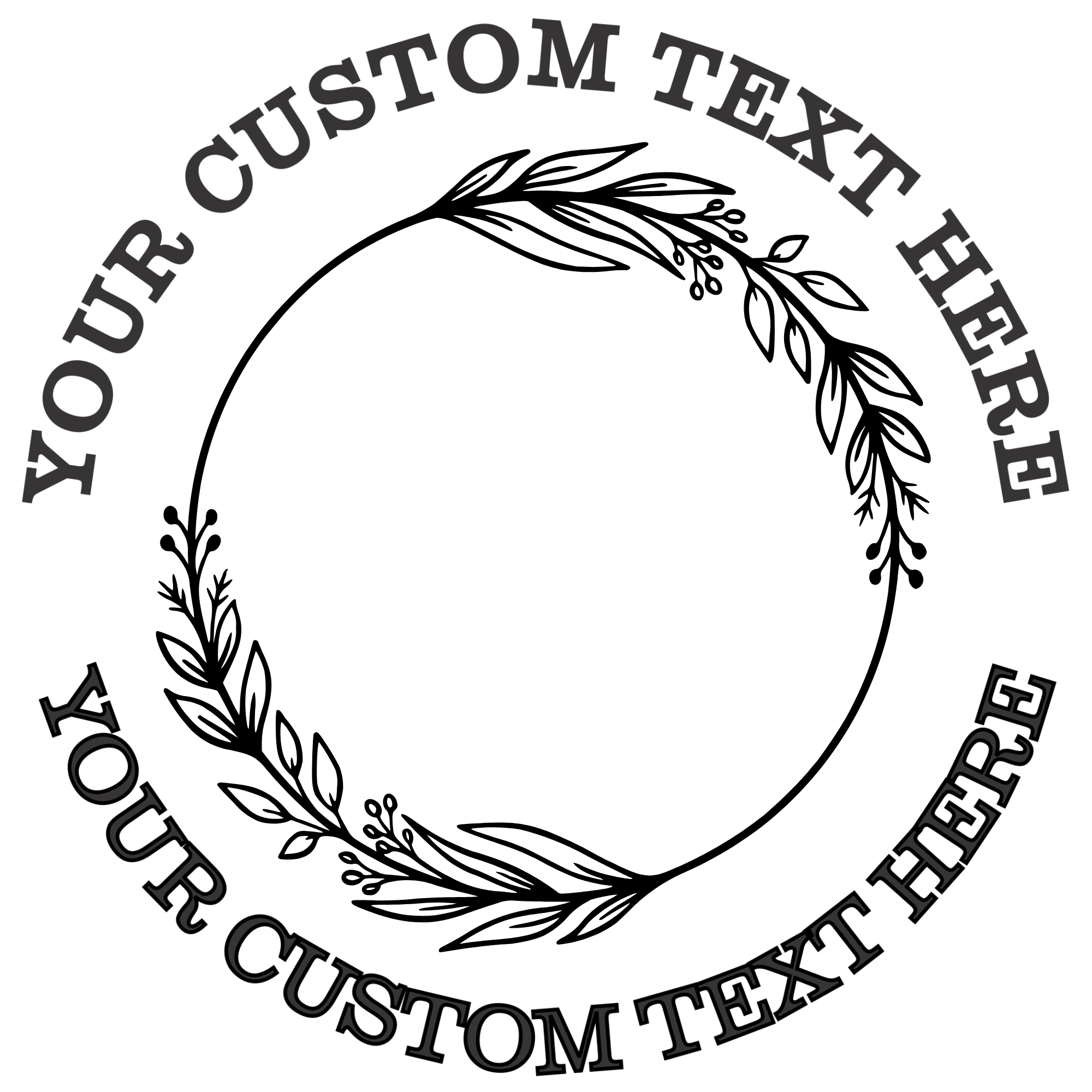 Circular Frame with Leaves and Berries  Self-Inking Custom Rubber Stamp | Personalized Return Address Stamp | Name & Address Customizable | 1.6" In Diameter Self Inking Rubber Stamp (SH-76717)