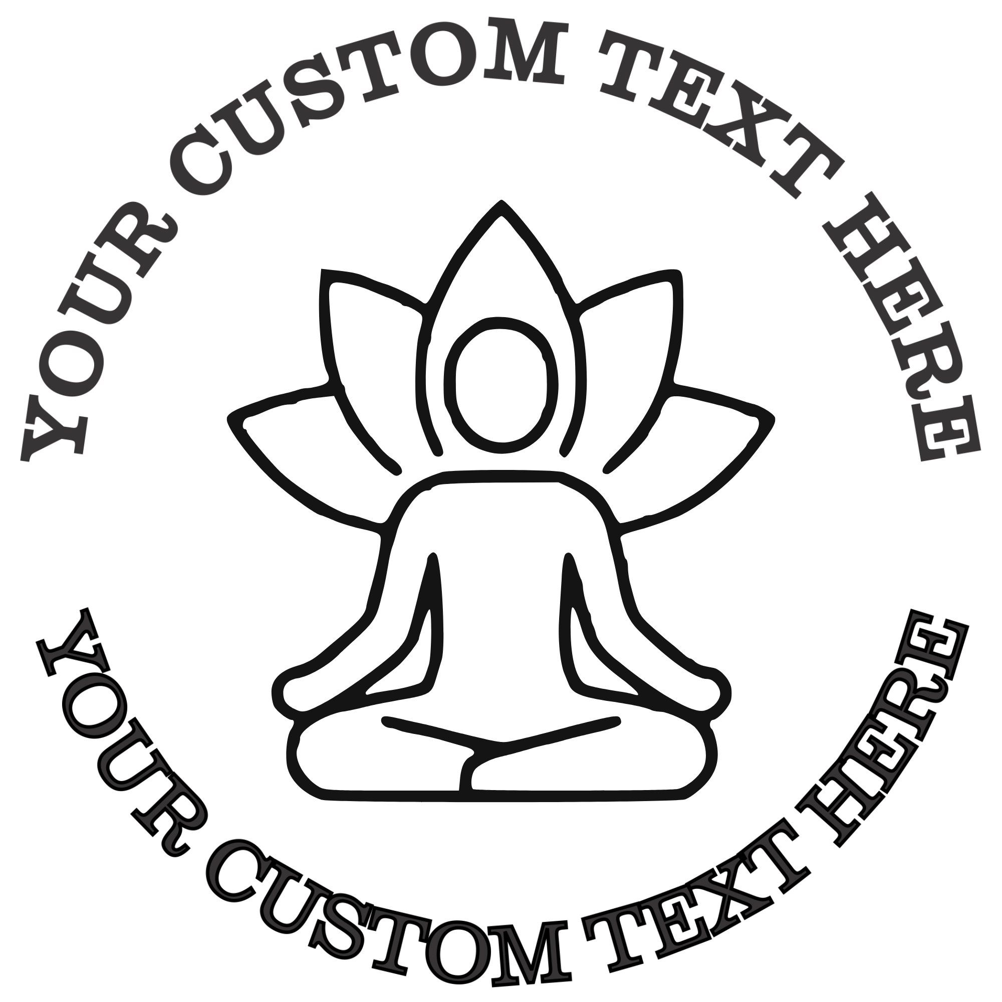 Meditating Person with a Lotus Flower on the Back  Self-Inking Custom Rubber Stamp | Personalized Return Address Stamp | Name & Address Customizable | 1.6" In Diameter Self Inking Rubber Stamp (SH-76721)