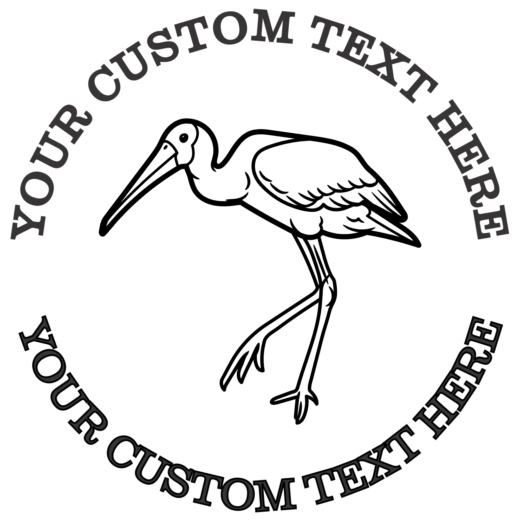 Stork  Self-Inking Custom Rubber Stamp | Personalized Return Address Stamp | Name & Address Customizable | 1.6" In Diameter Self Inking Rubber Stamp (SH-76728)