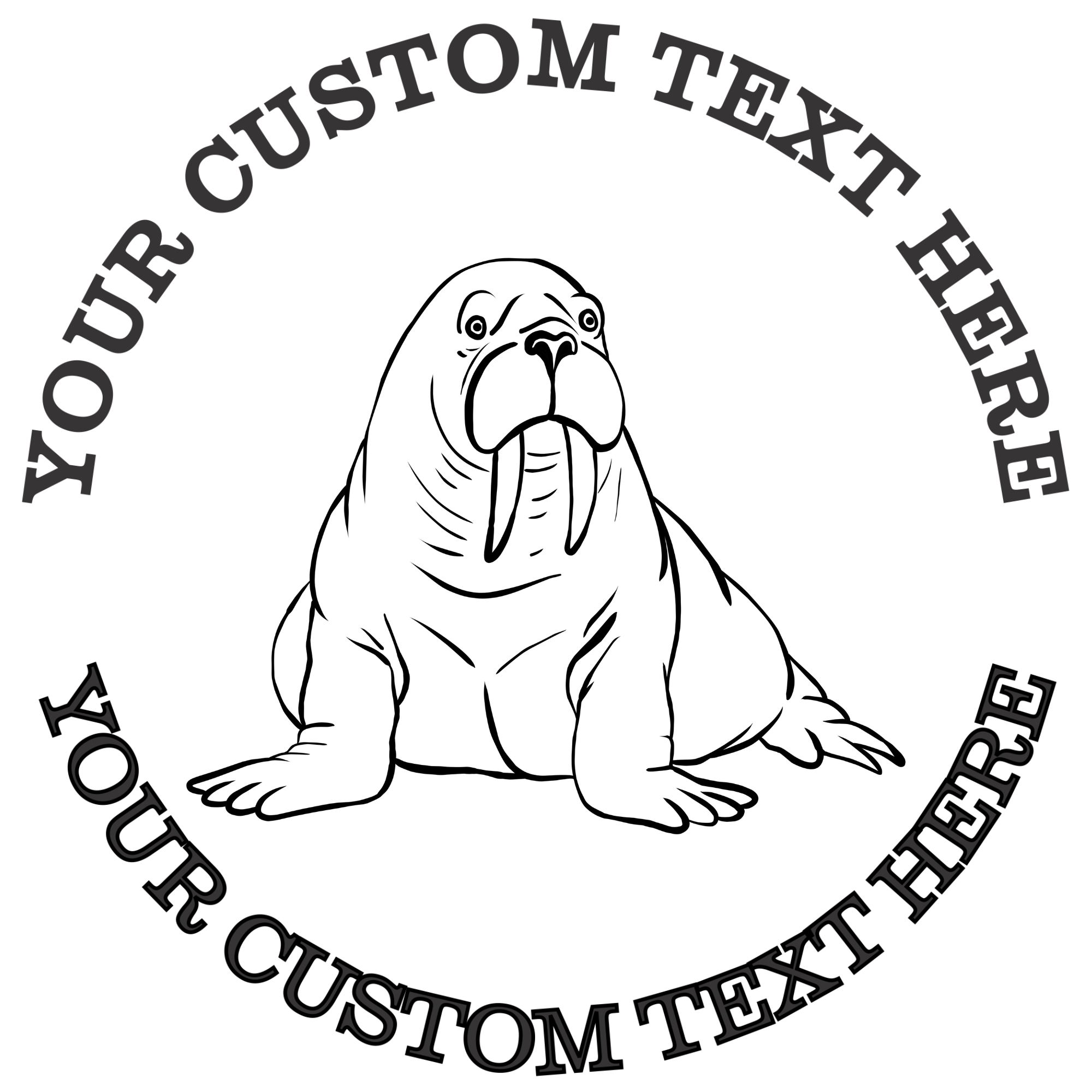 Walrus  Self-Inking Custom Rubber Stamp | Personalized Return Address Stamp | Name & Address Customizable | 1.6" In Diameter Self Inking Rubber Stamp (SH-76732)
