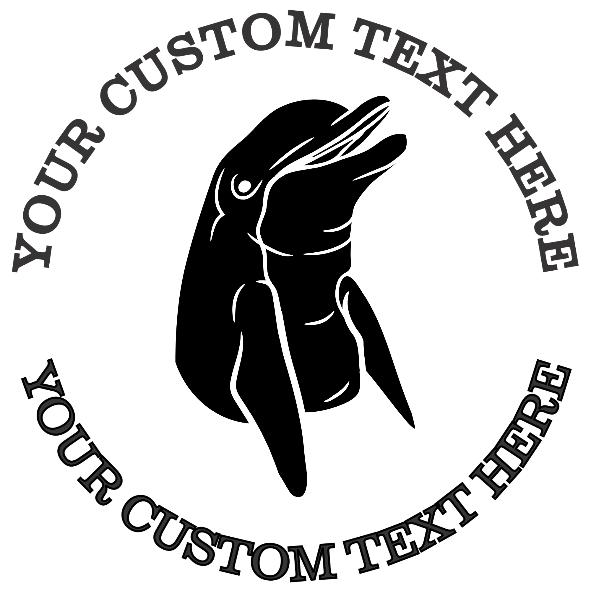 Dancing Dolphin  Self-Inking Custom Rubber Stamp | Personalized Return Address Stamp | Name & Address Customizable | 1.6" In Diameter Self Inking Rubber Stamp (SH-76737)