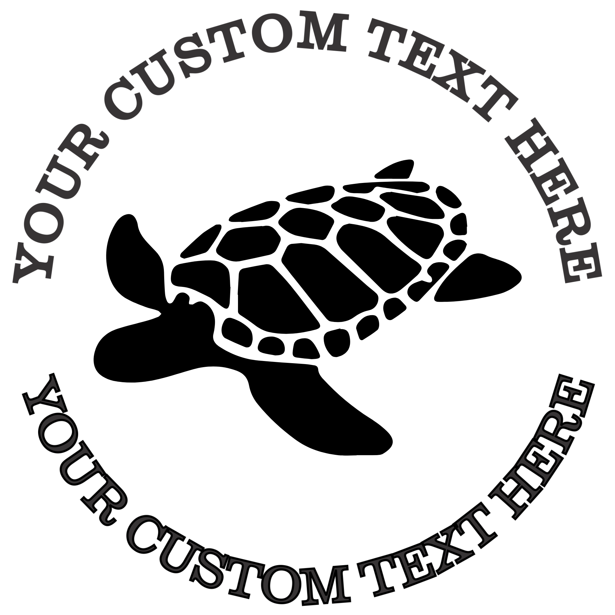 Swimming Turtle  Self-Inking Custom Rubber Stamp | Personalized Return Address Stamp | Name & Address Customizable | 1.6" In Diameter Self Inking Rubber Stamp (SH-76738)
