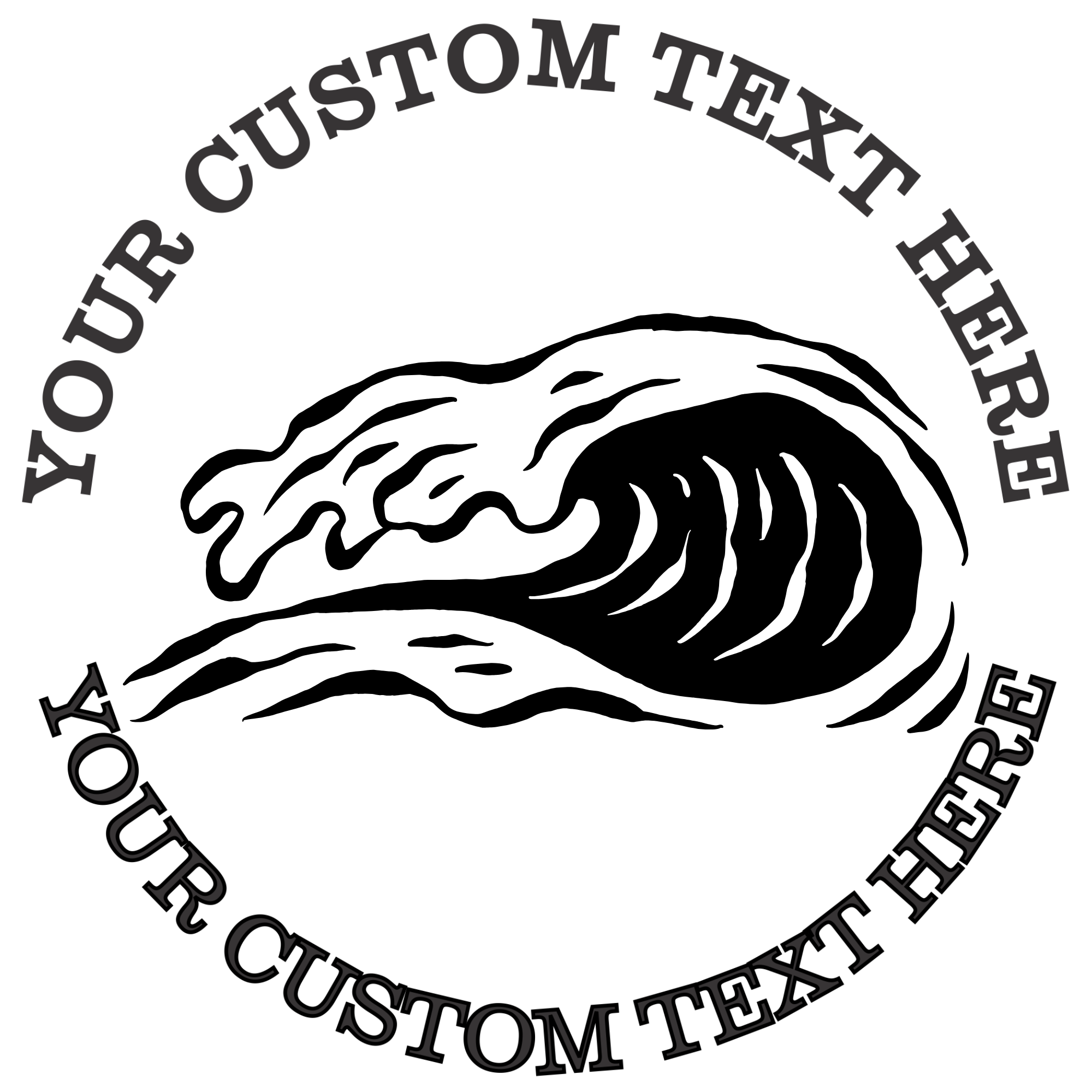 Ocean Wave  Self-Inking Custom Rubber Stamp | Personalized Return Address Stamp | Name & Address Customizable | 1.6" In Diameter Self Inking Rubber Stamp (SH-76740)