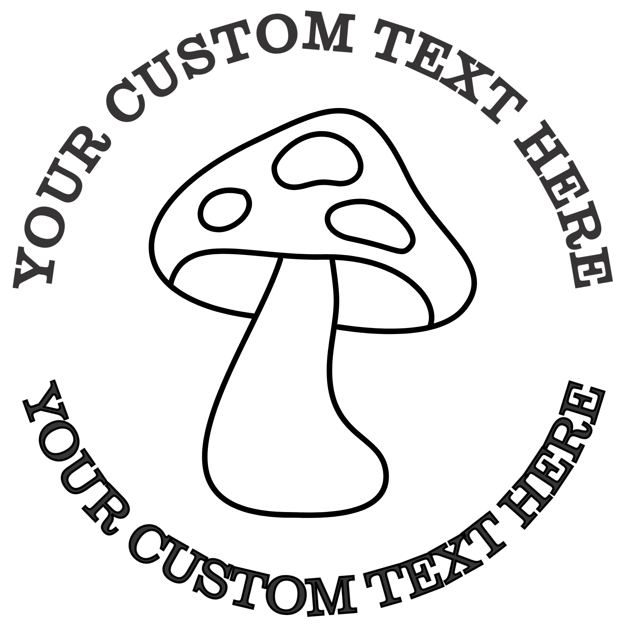 Mushroom Outline  Self-Inking Custom Rubber Stamp | Personalized Return Address Stamp | Name & Address Customizable | 1.6" In Diameter Self Inking Rubber Stamp (SH-76744)
