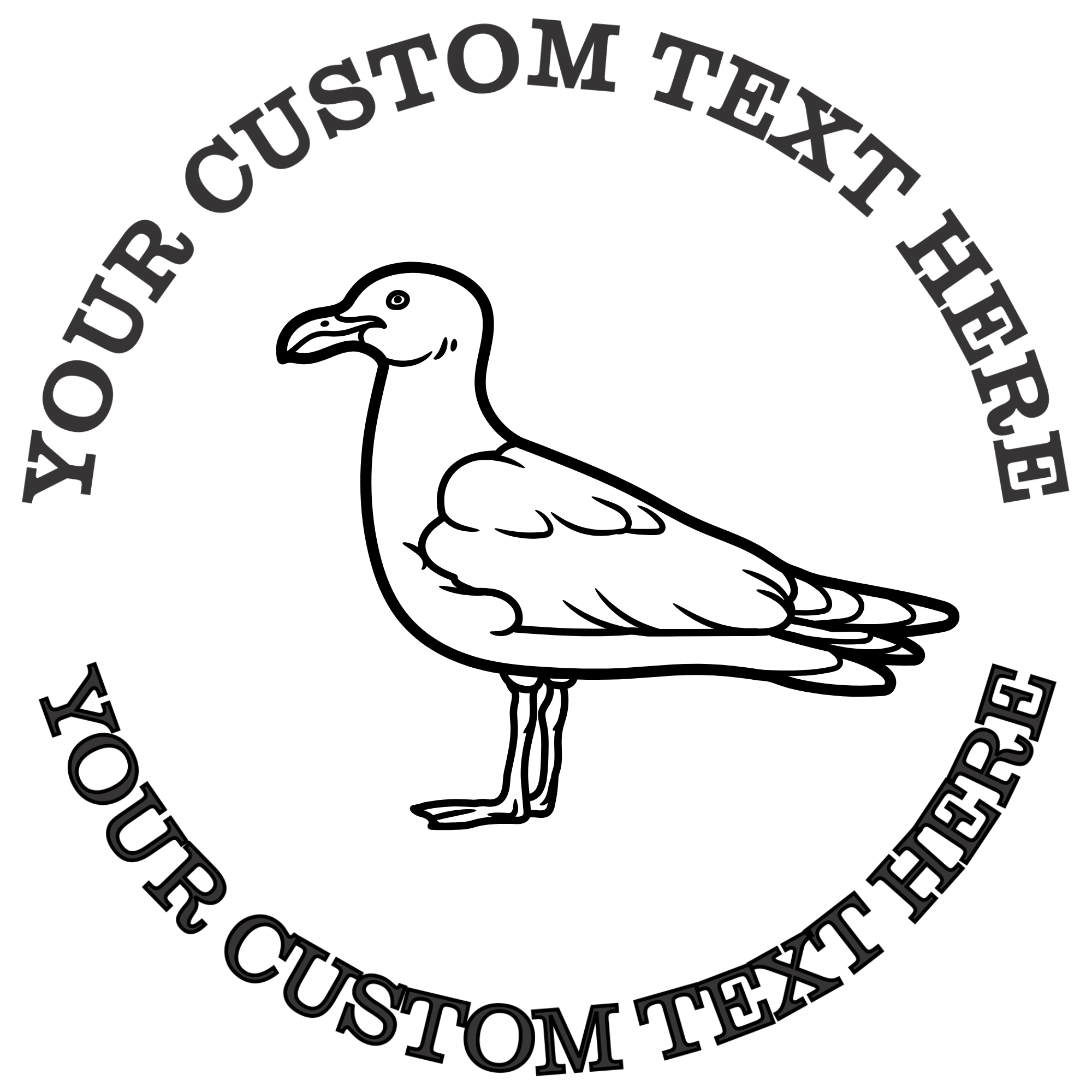Seagull  Self-Inking Custom Rubber Stamp | Personalized Return Address Stamp | Name & Address Customizable | 1.6" In Diameter Self Inking Rubber Stamp (SH-76745)