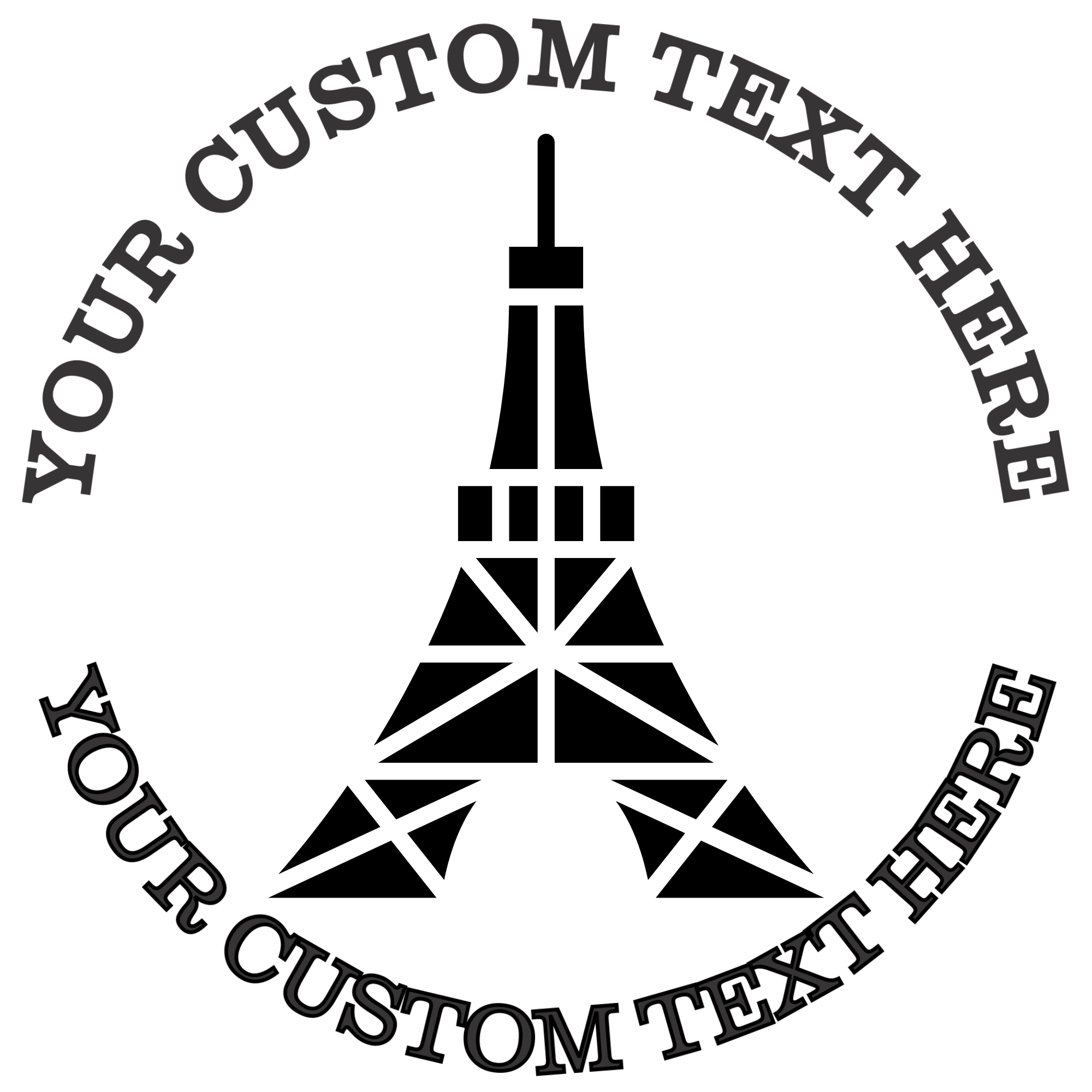 Eiffel Tower France  Self-Inking Custom Rubber Stamp | Personalized Return Address Stamp | Name & Address Customizable | 1.6" In Diameter Self Inking Rubber Stamp (SH-76752)